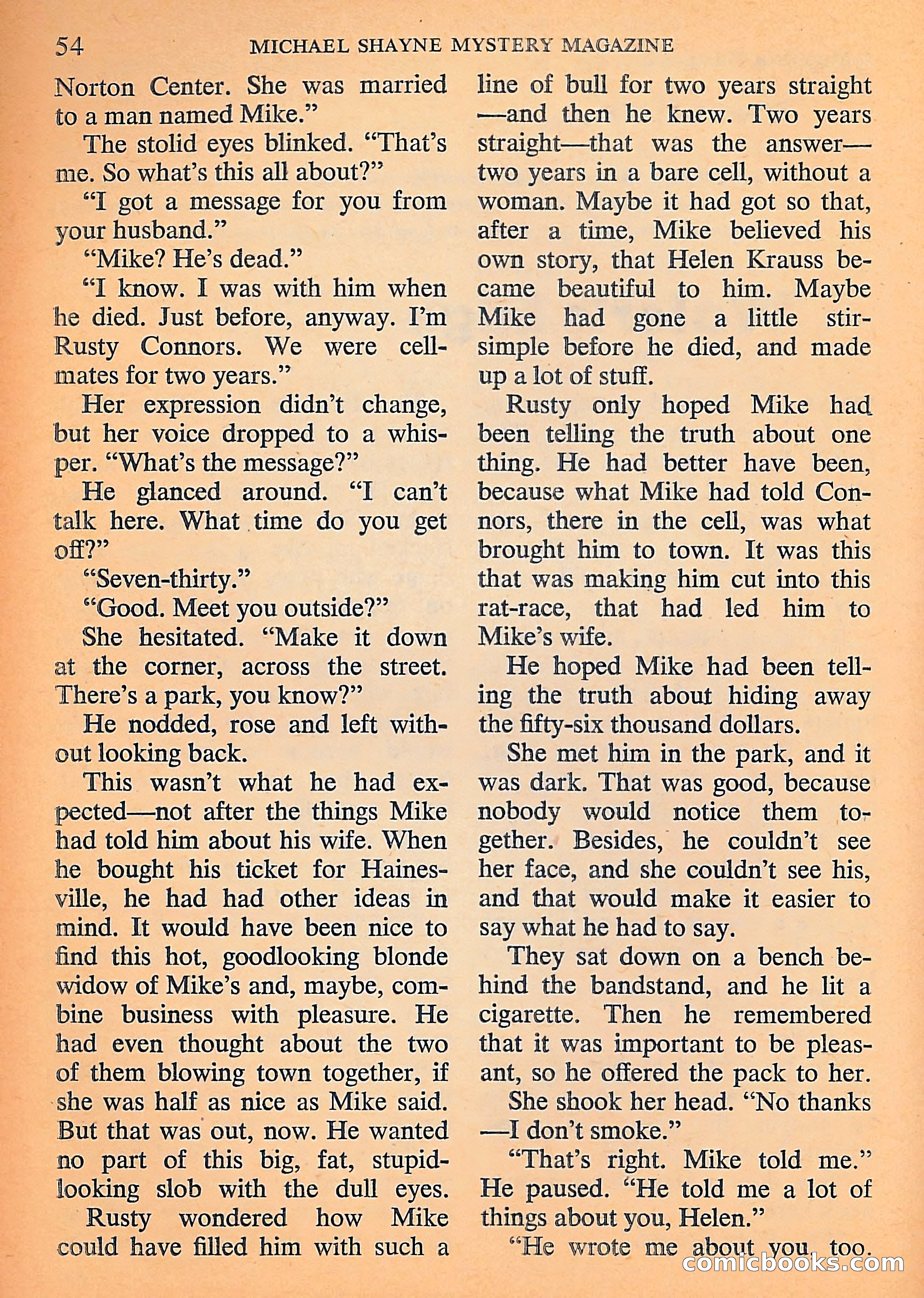 Michael Shayne Mystery Magazine, September 1956 — page 56 of 164