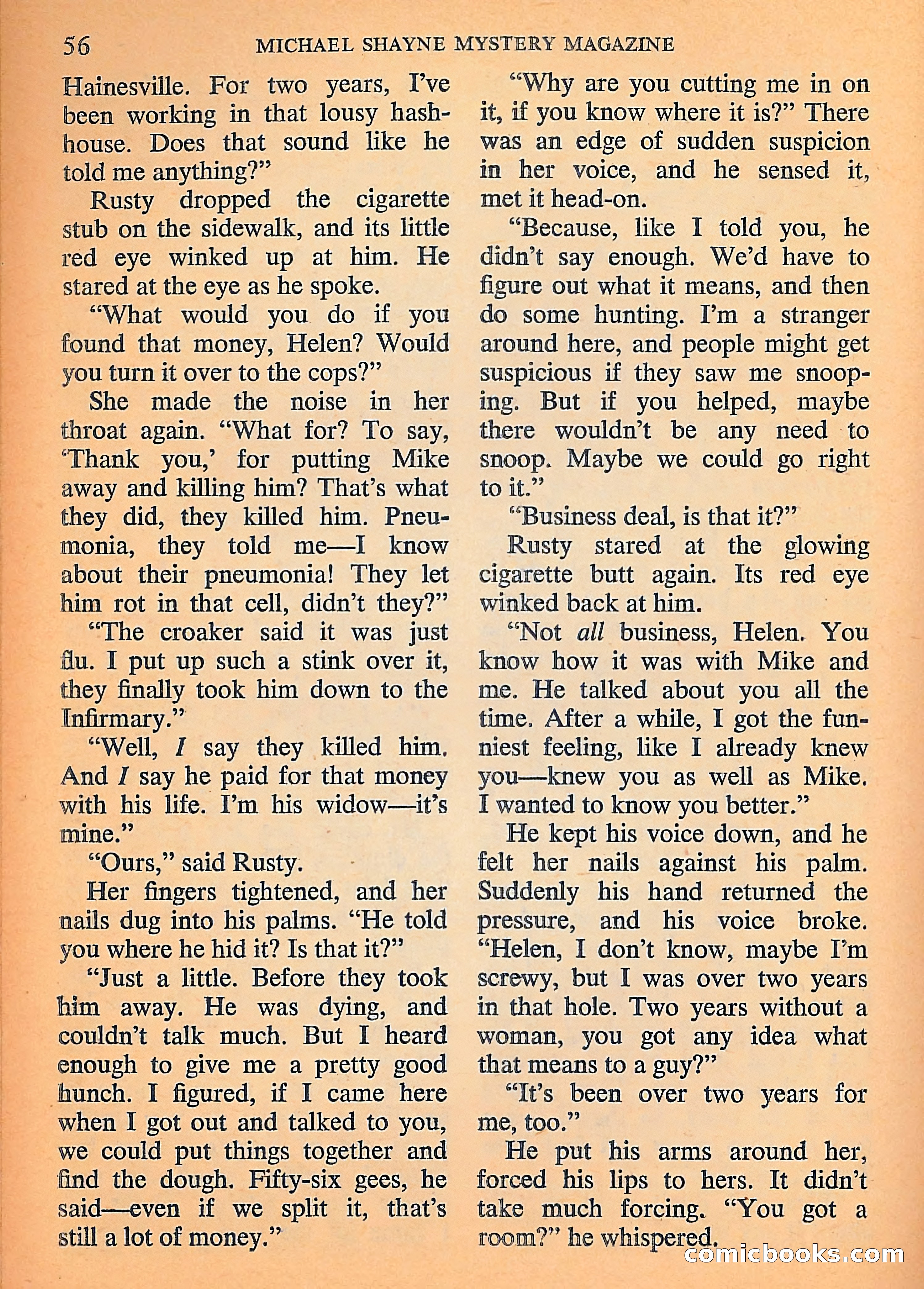 Michael Shayne Mystery Magazine, September 1956 — page 58 of 164