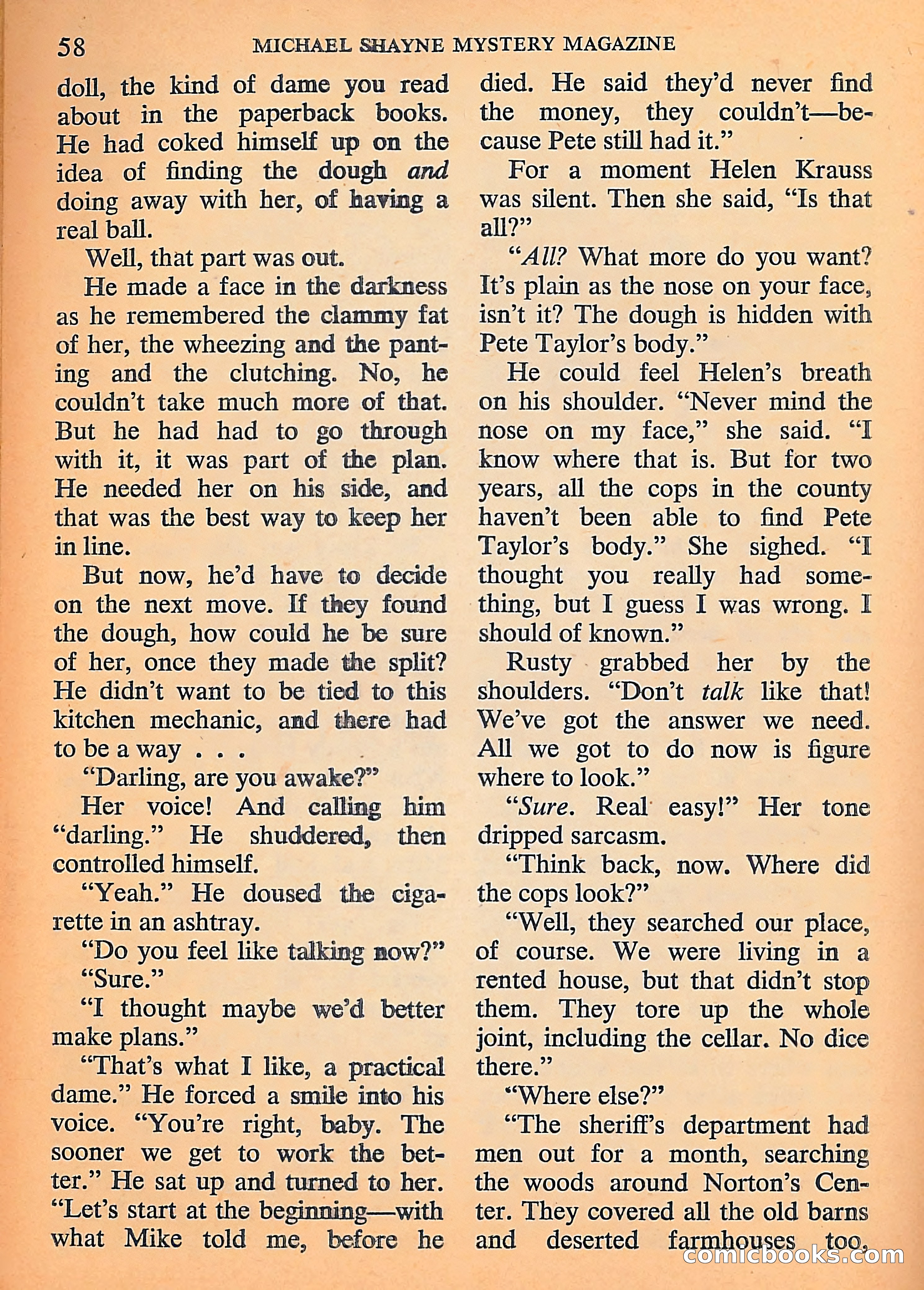 Michael Shayne Mystery Magazine, September 1956 — page 60 of 164