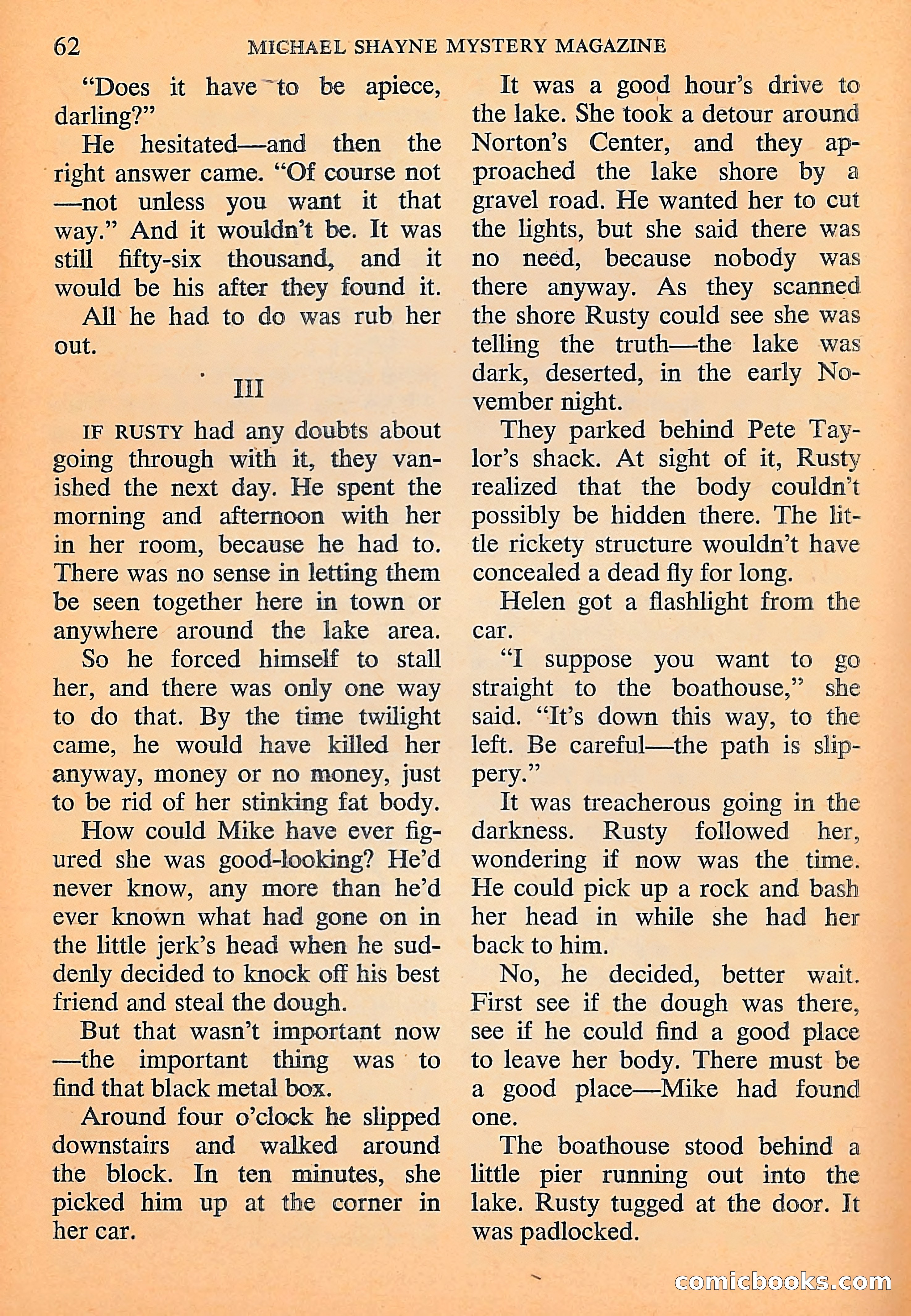 Michael Shayne Mystery Magazine, September 1956 — page 64 of 164