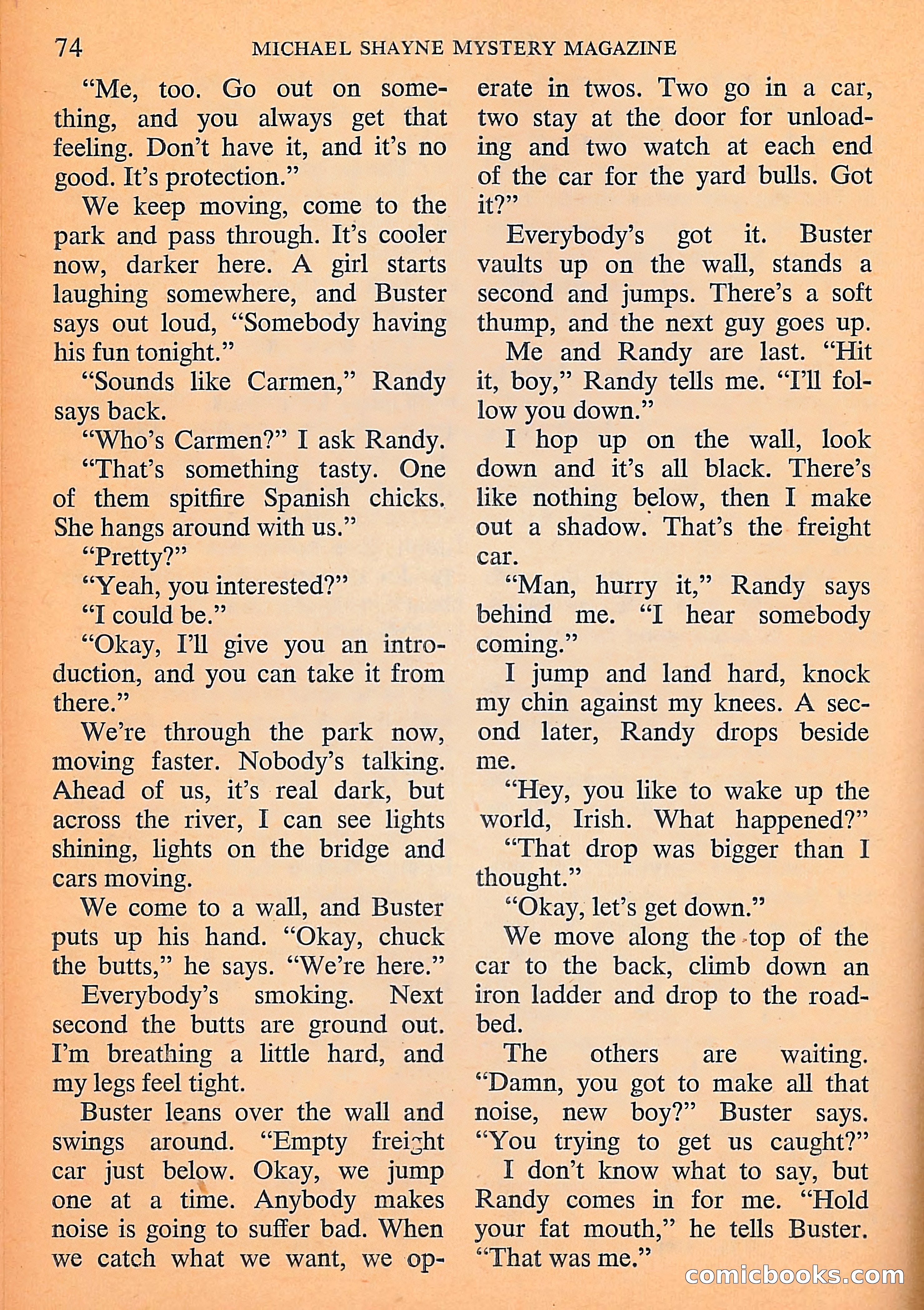 Michael Shayne Mystery Magazine, September 1956 — page 76 of 164
