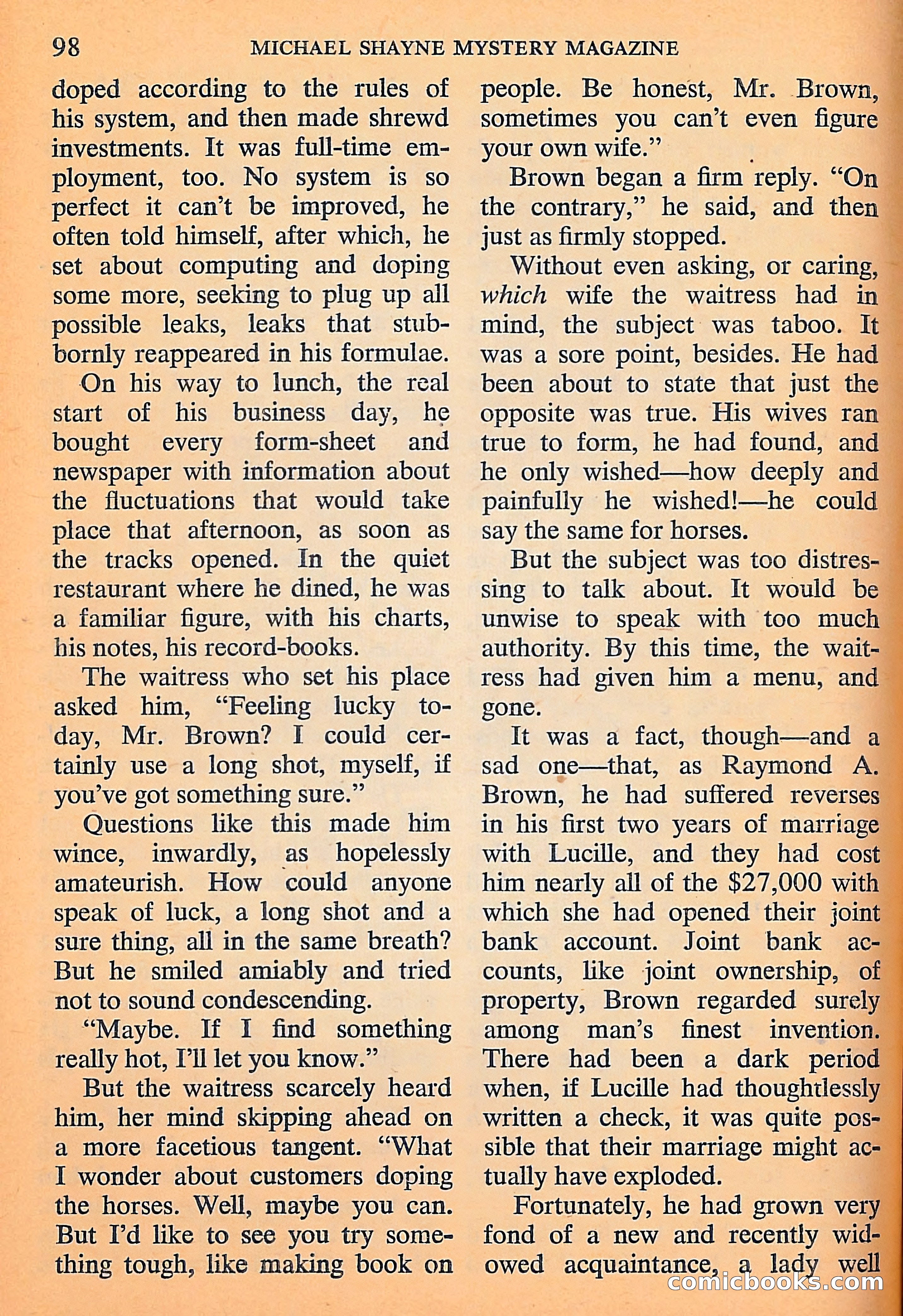 Michael Shayne Mystery Magazine, September 1956 — page 100 of 164