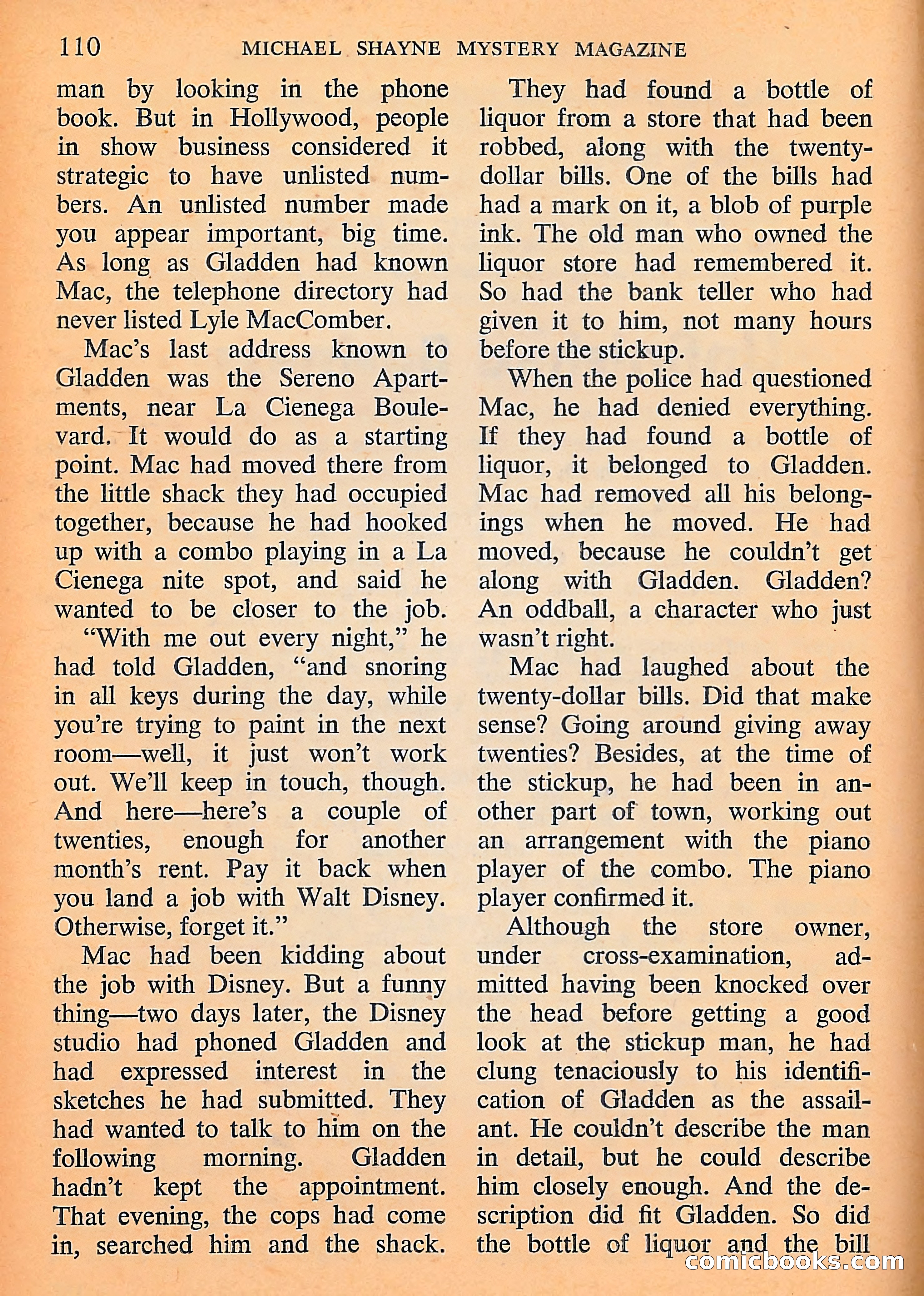 Michael Shayne Mystery Magazine, September 1956 — page 112 of 164