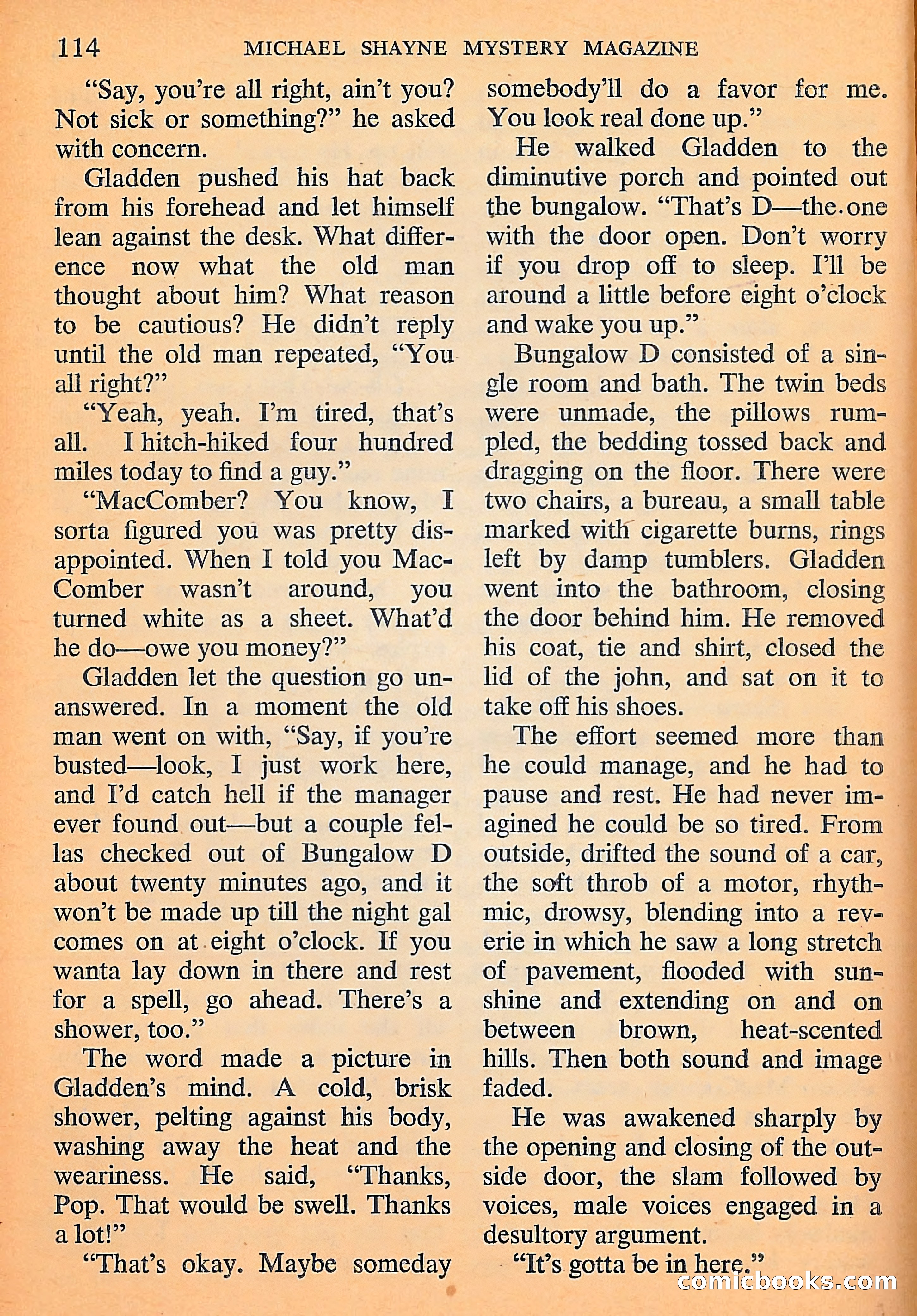 Michael Shayne Mystery Magazine, September 1956 — page 116 of 164