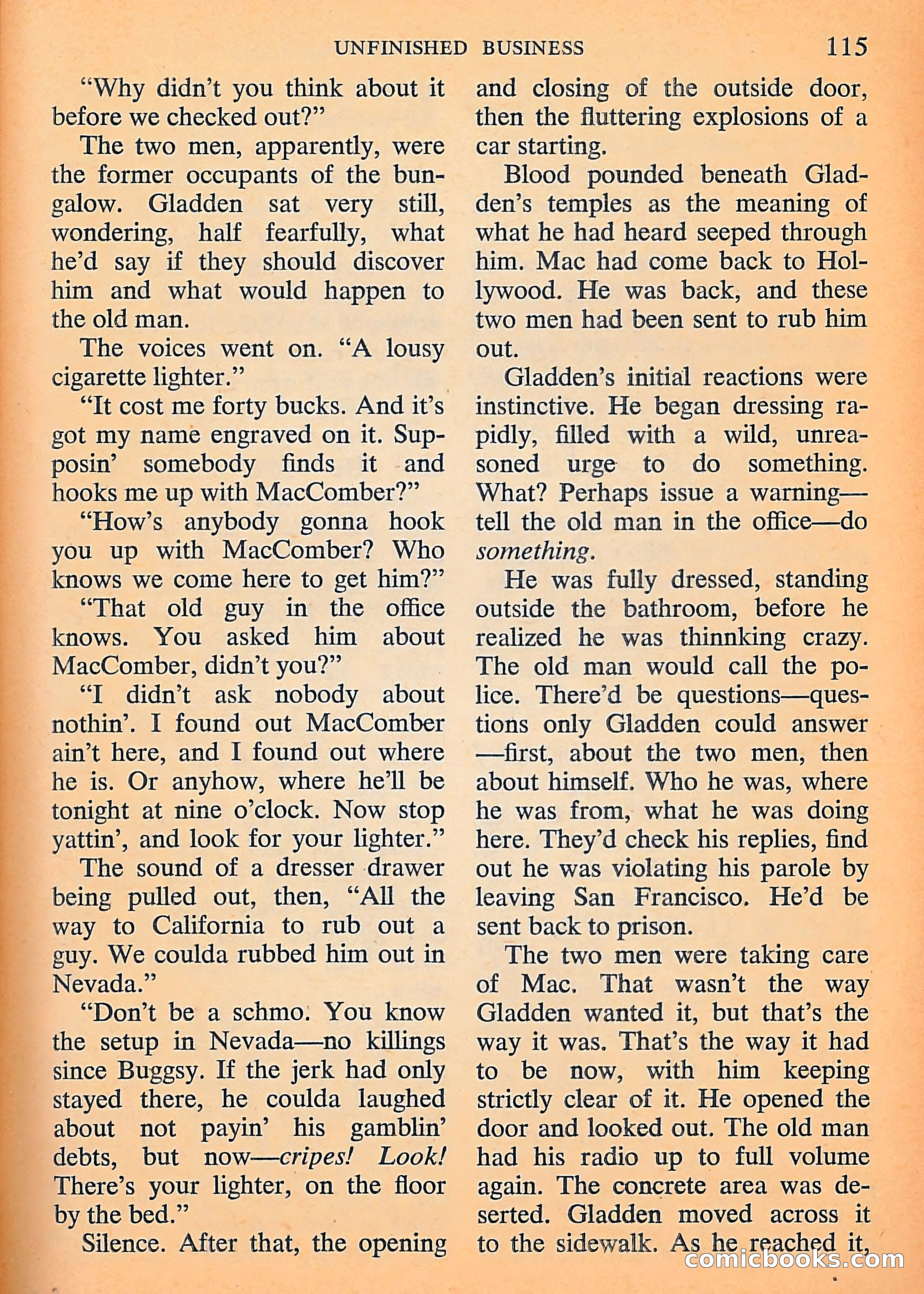 Michael Shayne Mystery Magazine, September 1956 — page 117 of 164