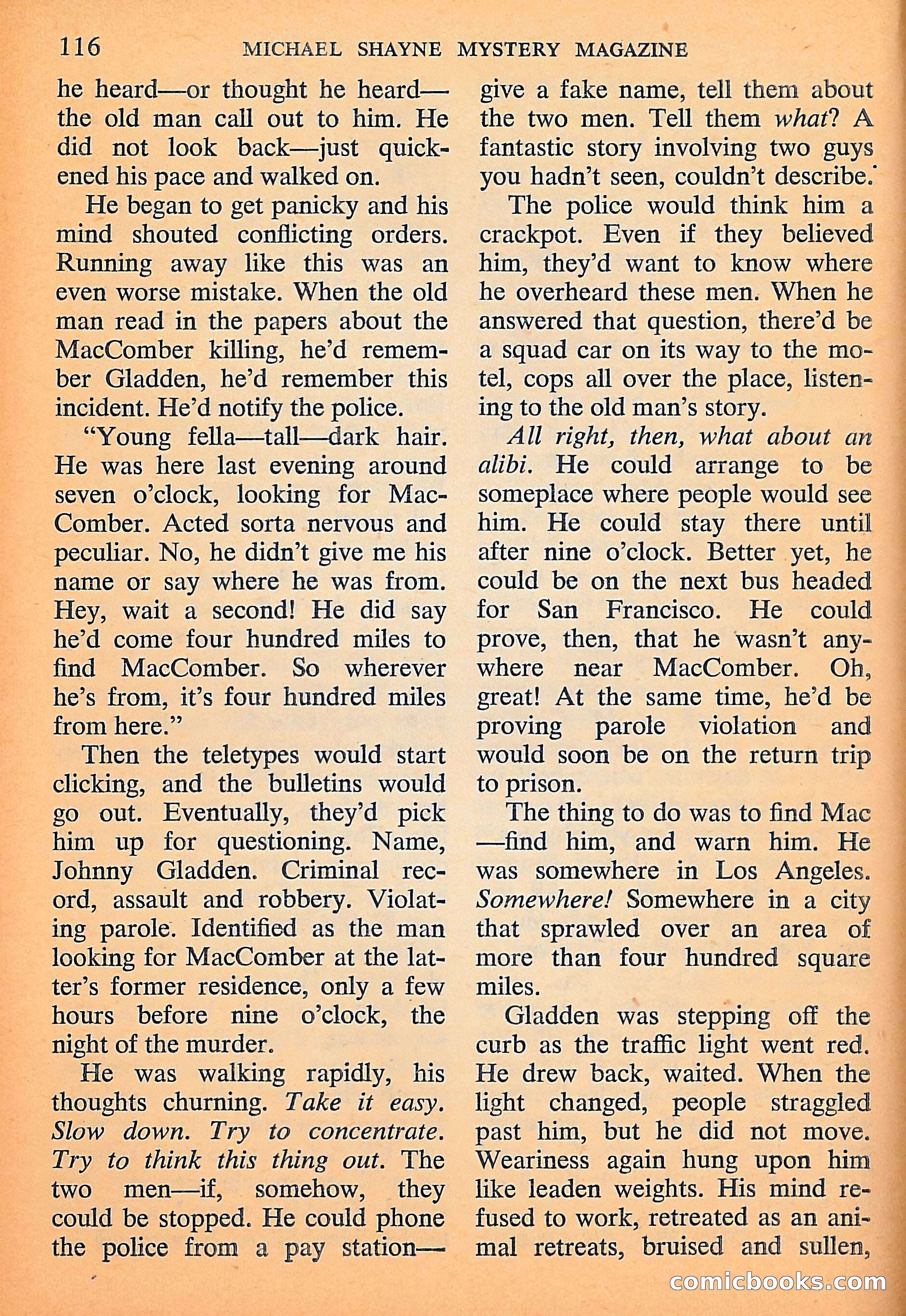 Michael Shayne Mystery Magazine, September 1956 — page 118 of 164