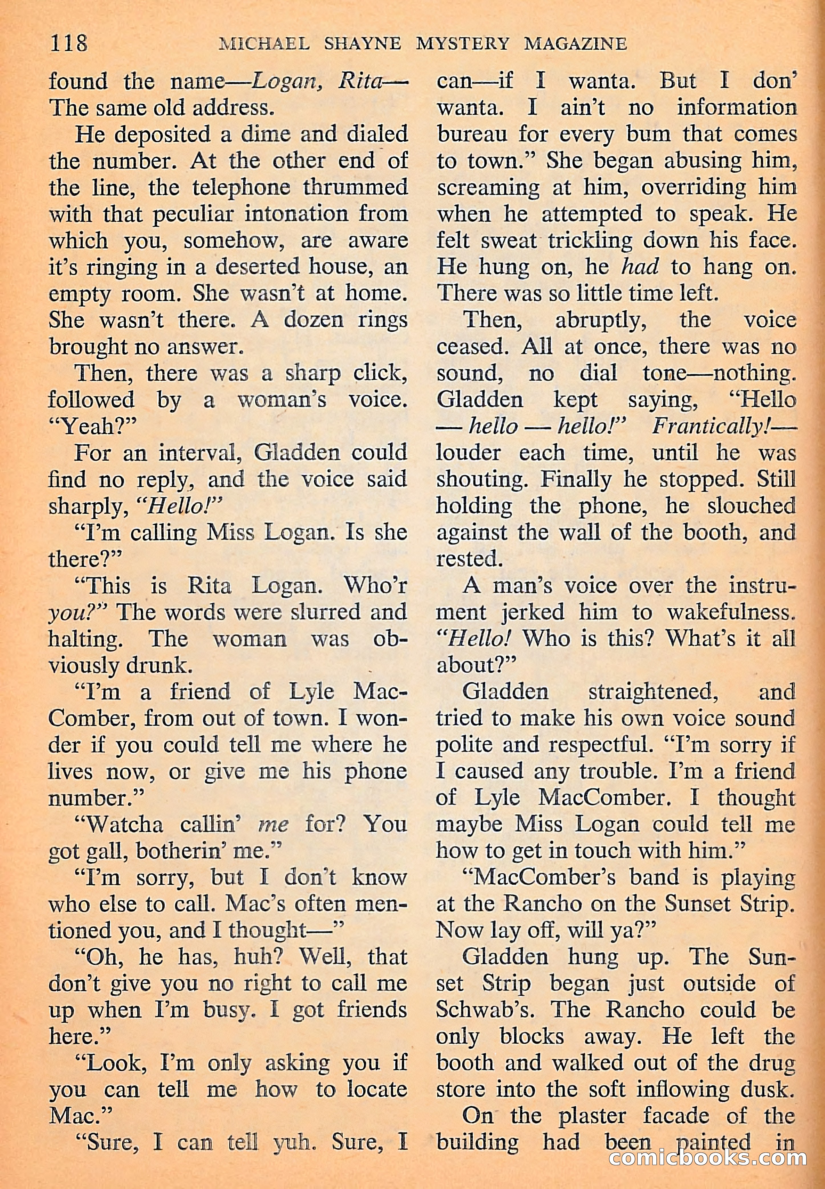 Michael Shayne Mystery Magazine, September 1956 — page 120 of 164