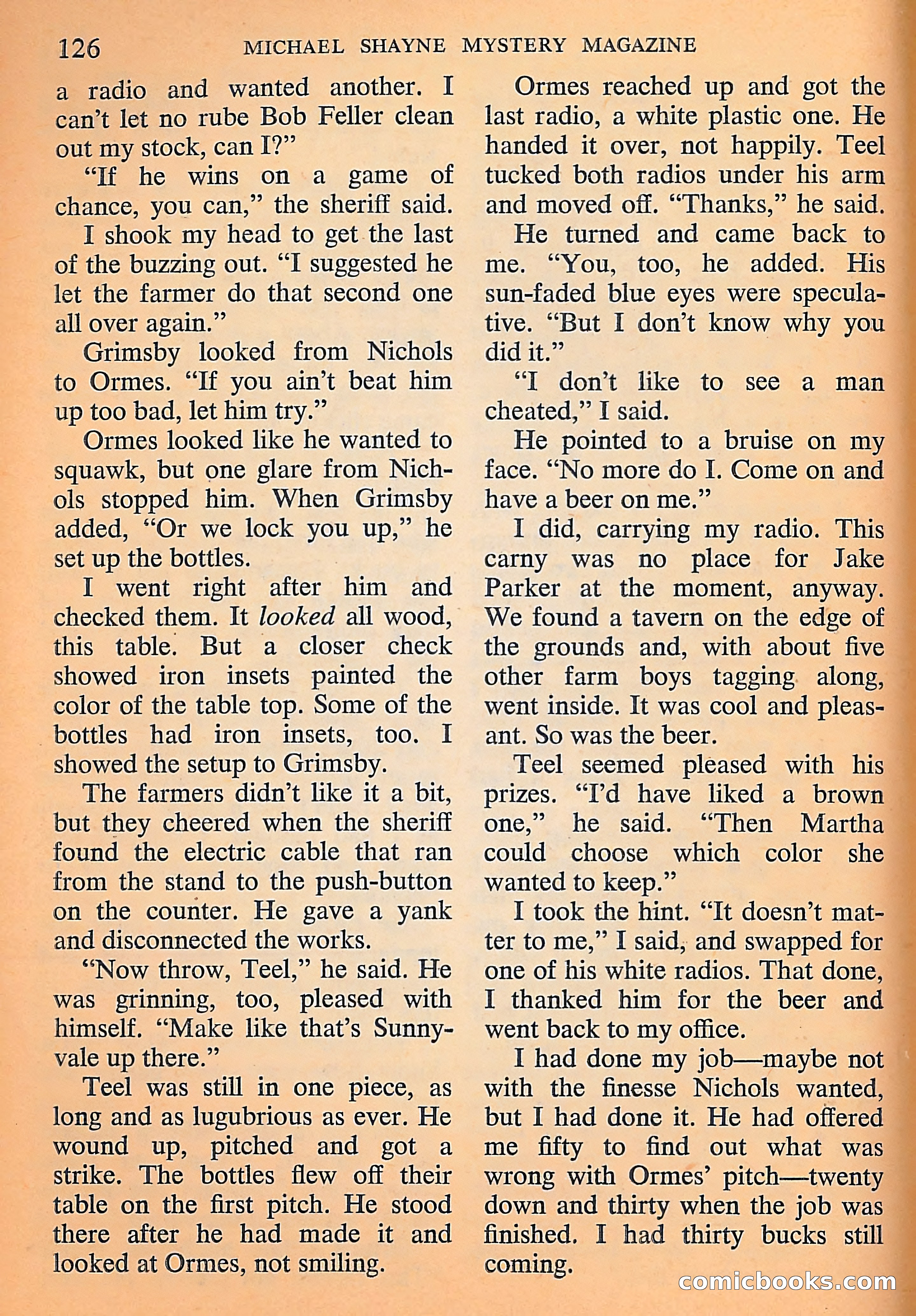 Michael Shayne Mystery Magazine, September 1956 — page 128 of 164