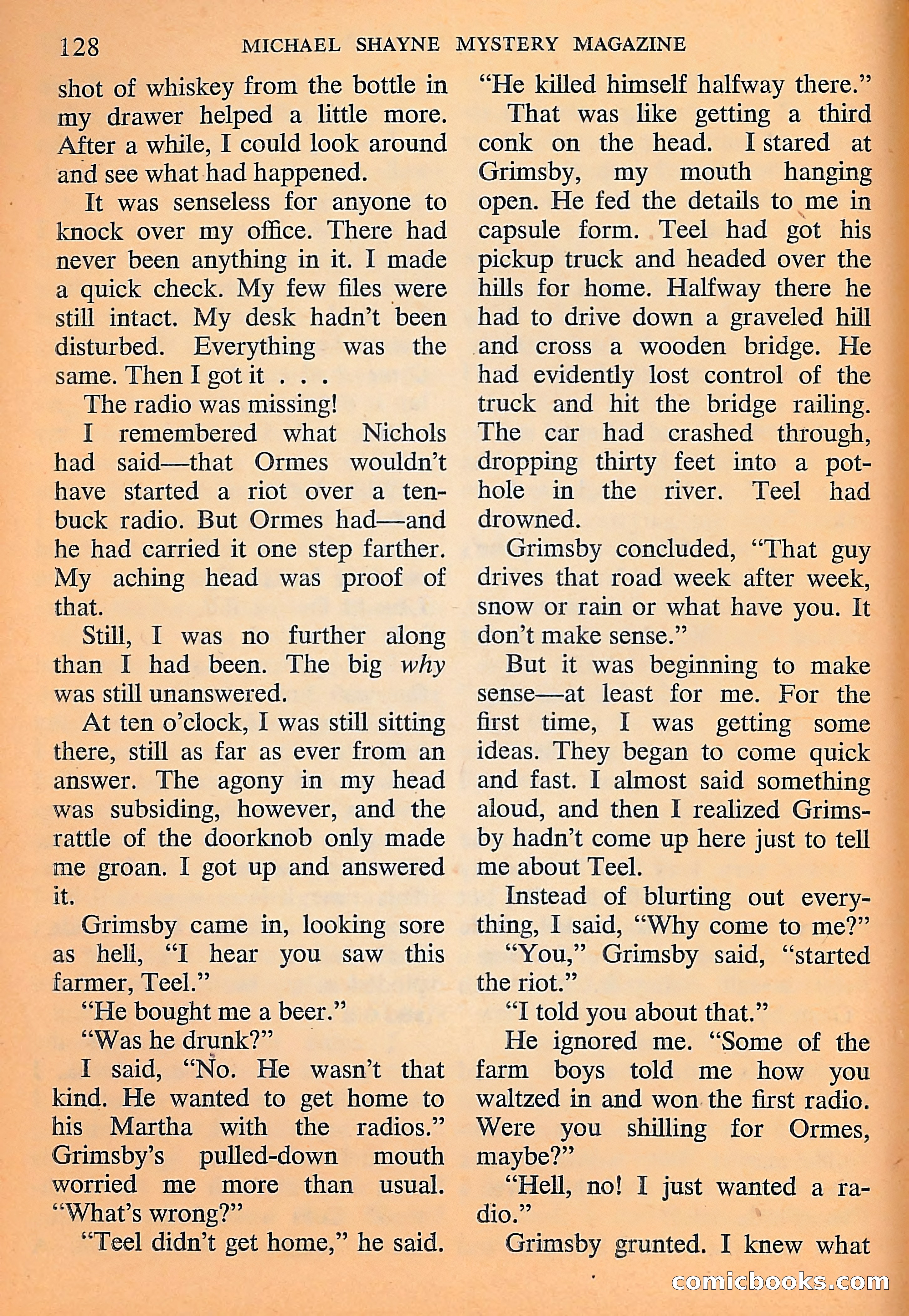 Michael Shayne Mystery Magazine, September 1956 — page 130 of 164
