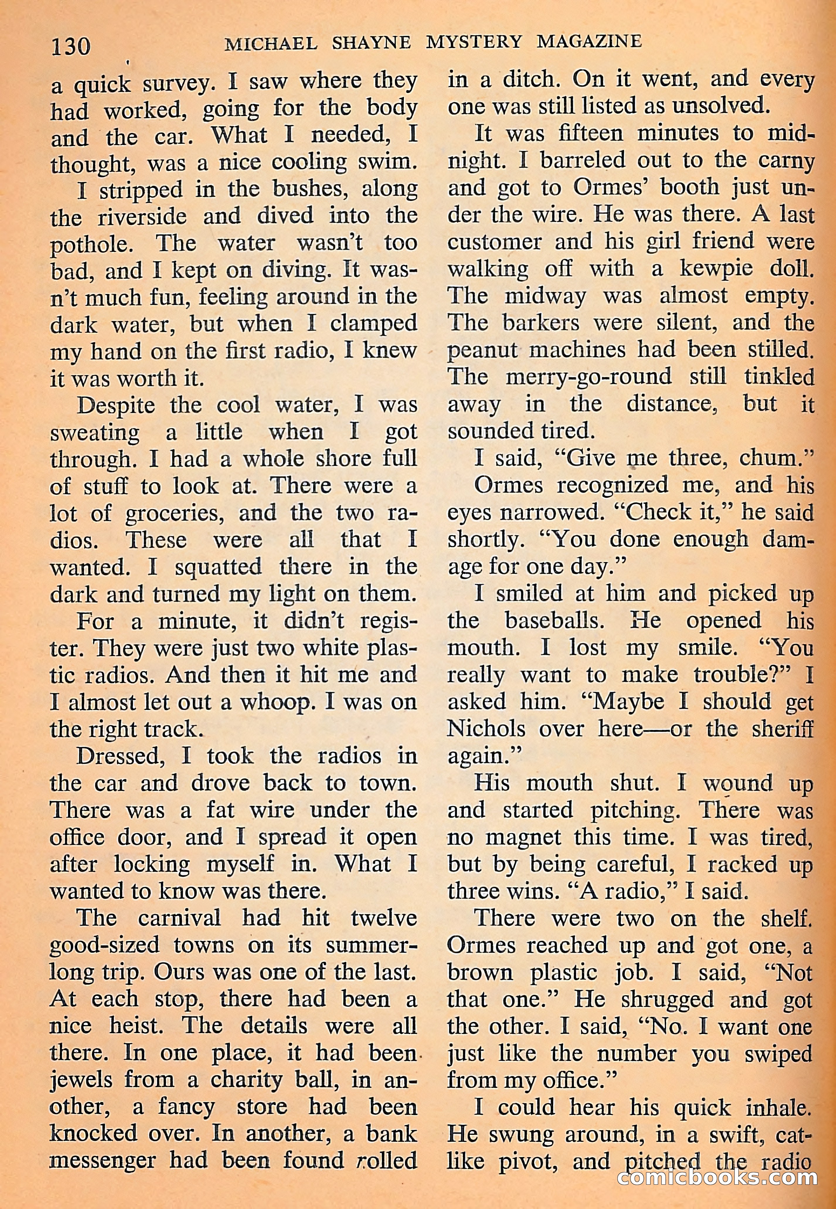 Michael Shayne Mystery Magazine, September 1956 — page 132 of 164