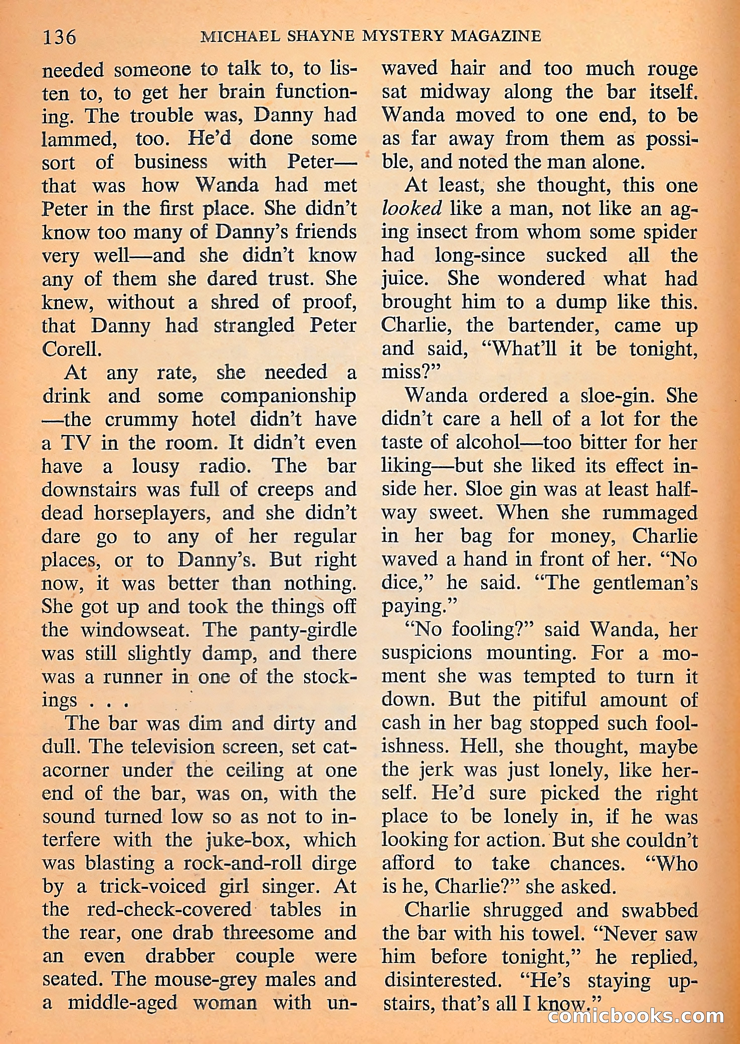 Michael Shayne Mystery Magazine, September 1956 — page 138 of 164