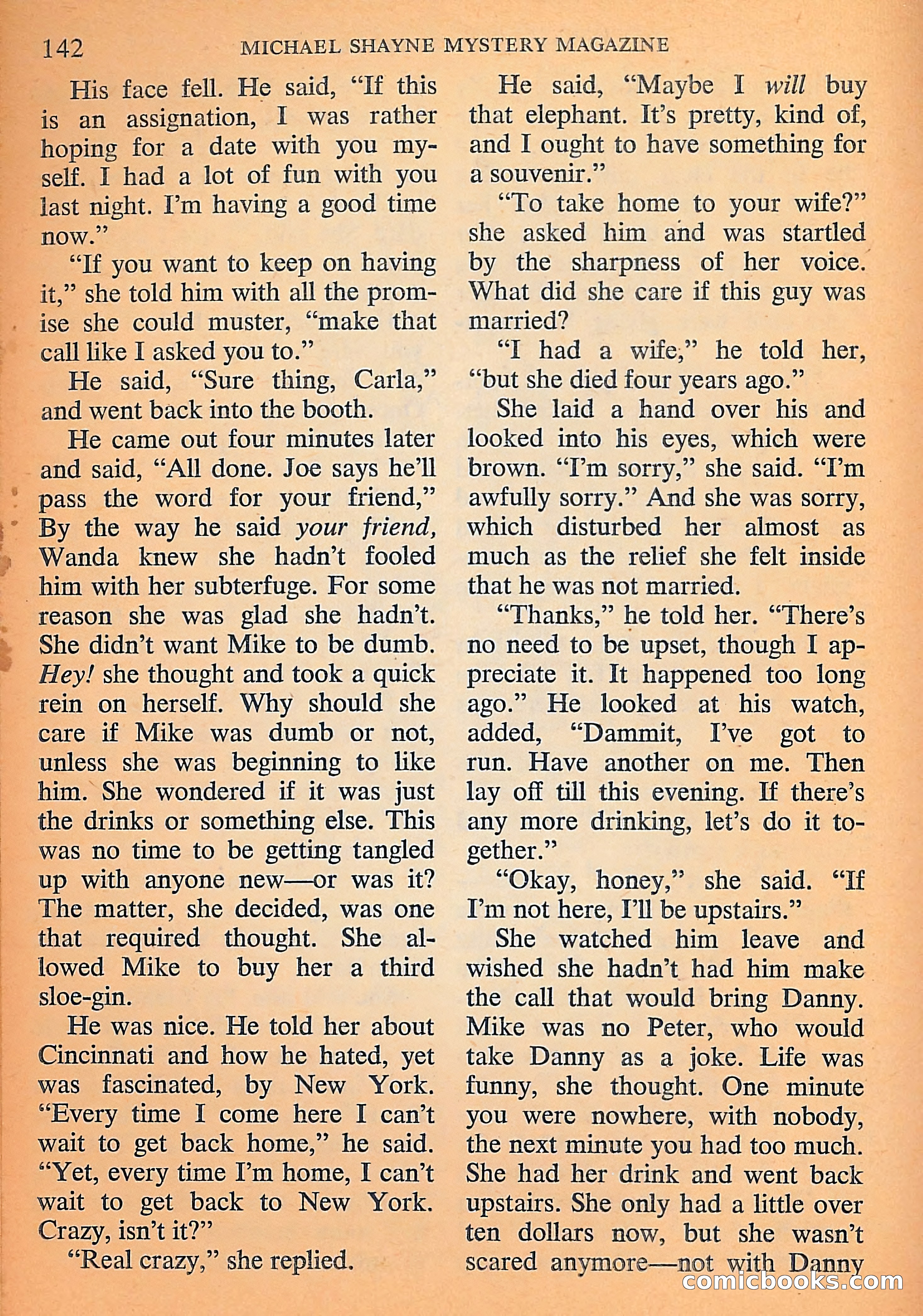 Michael Shayne Mystery Magazine, September 1956 — page 144 of 164