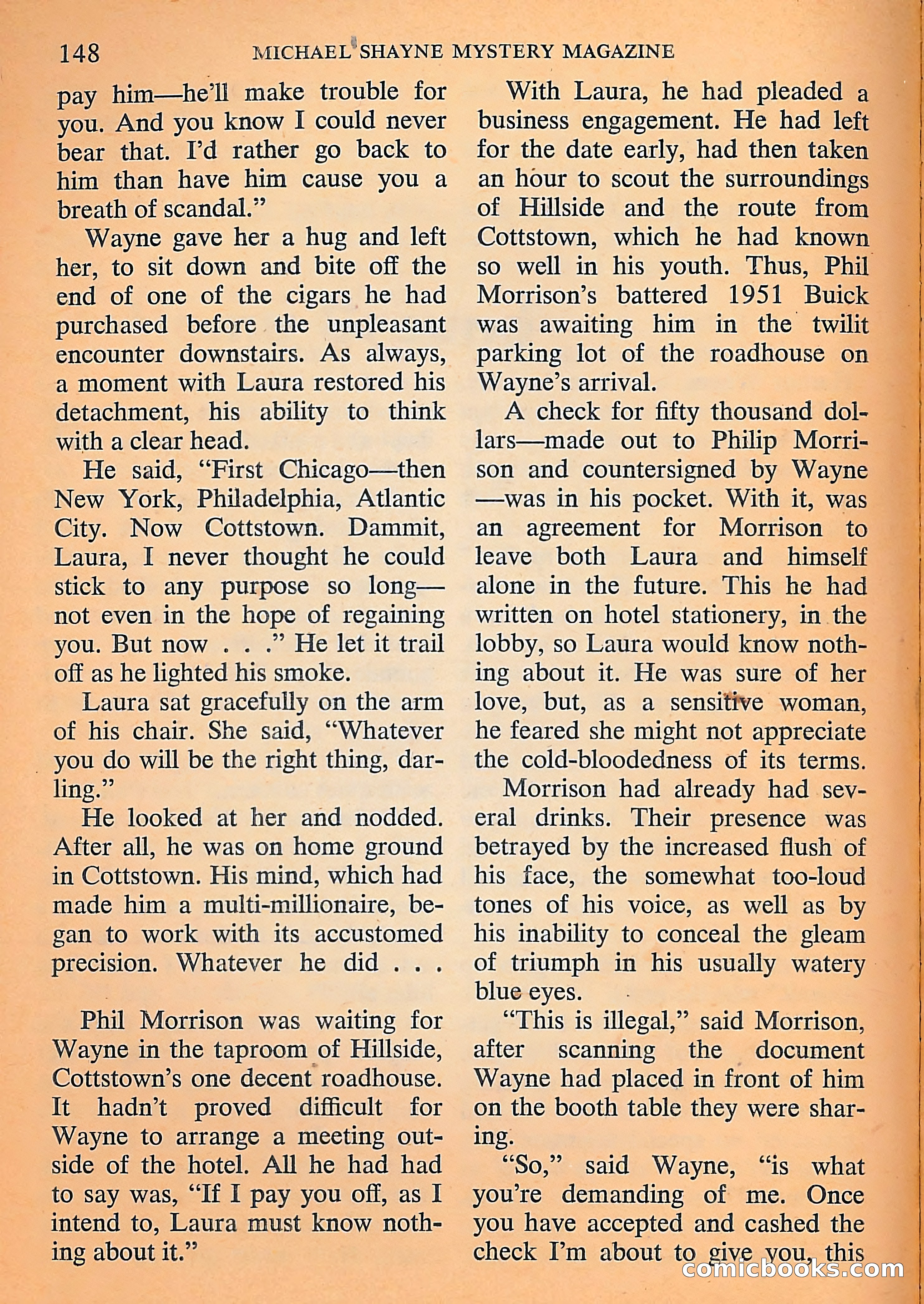 Michael Shayne Mystery Magazine, September 1956 — page 150 of 164
