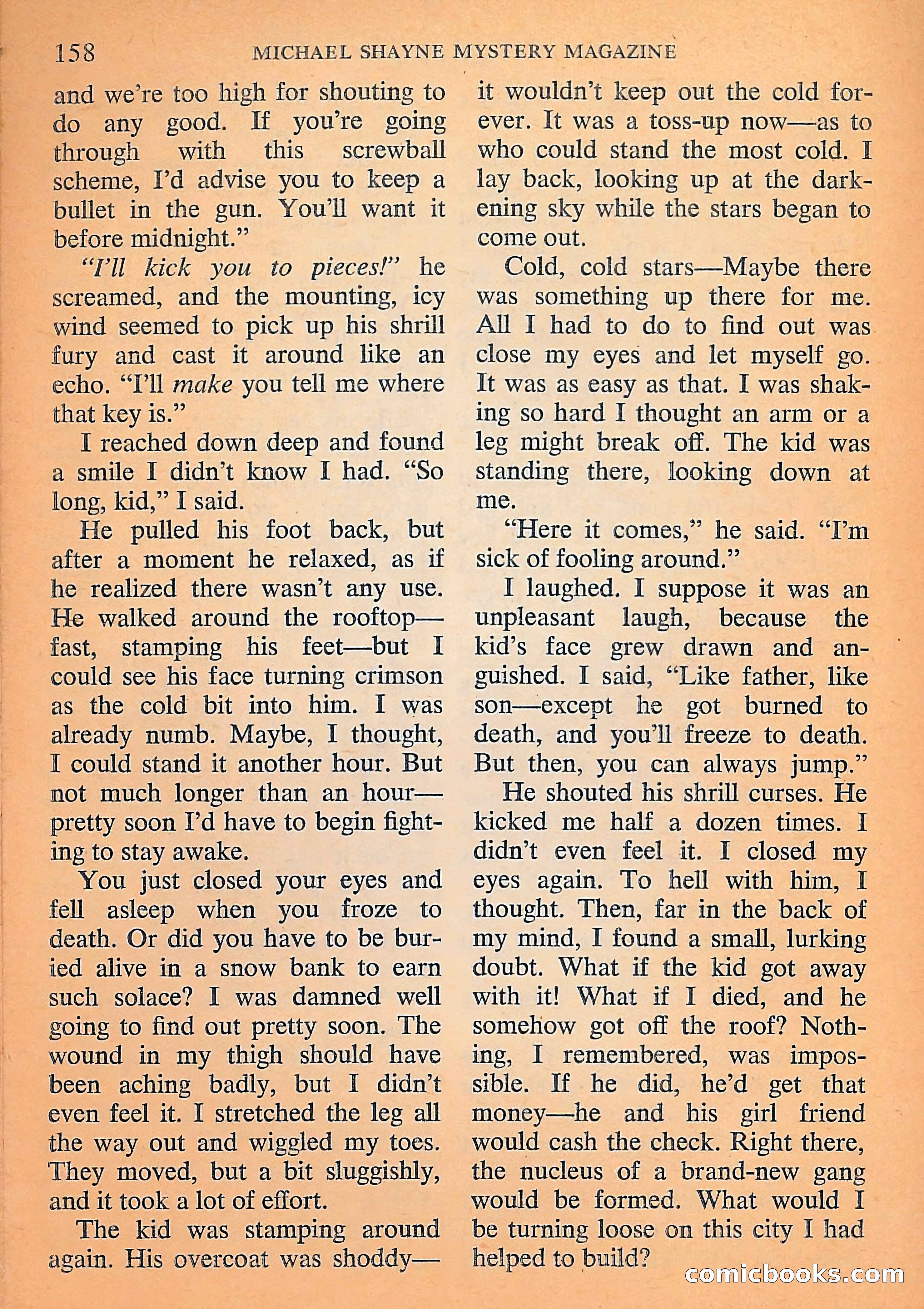 Michael Shayne Mystery Magazine, September 1956 — page 160 of 164