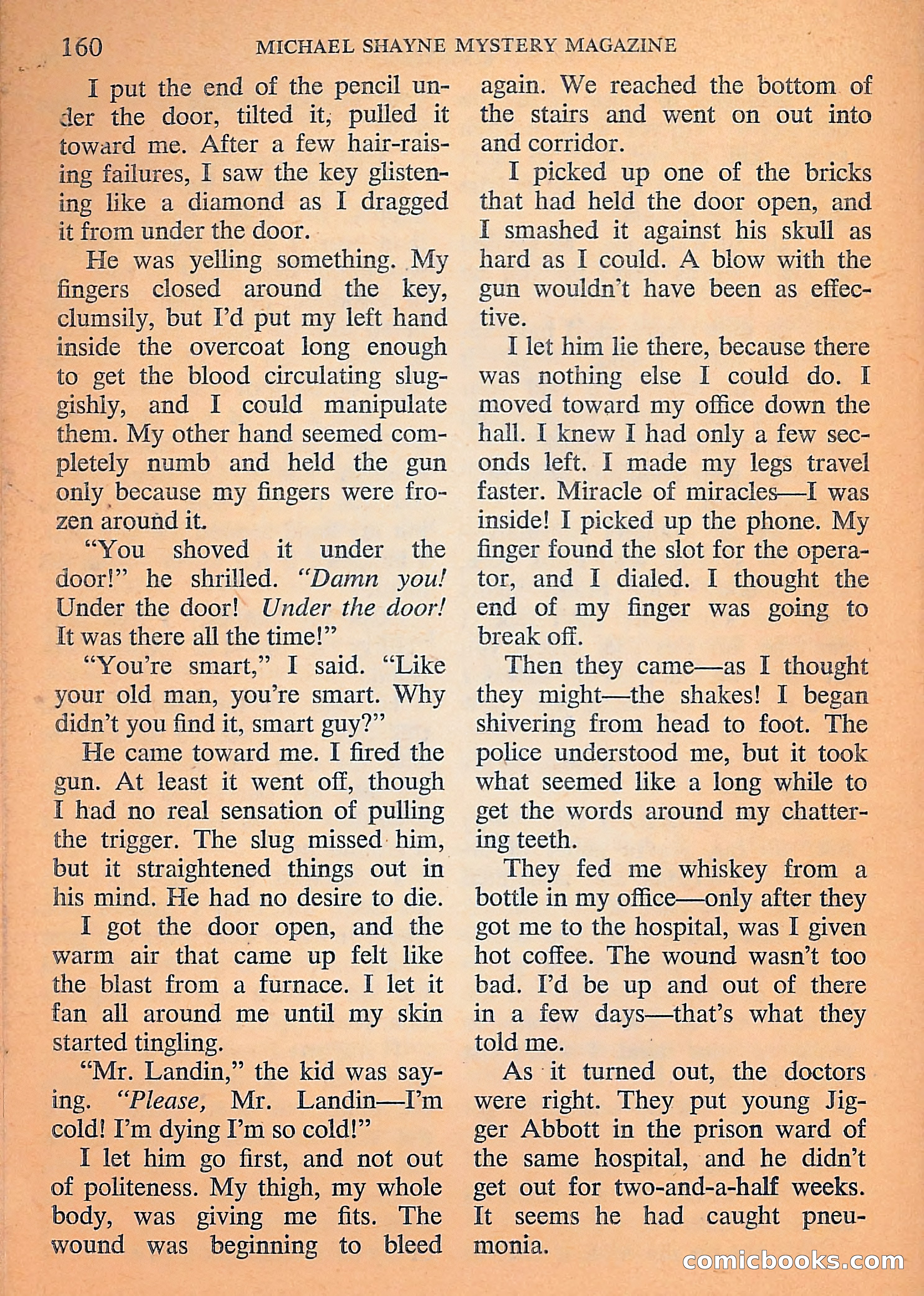 Michael Shayne Mystery Magazine, September 1956 — page 162 of 164