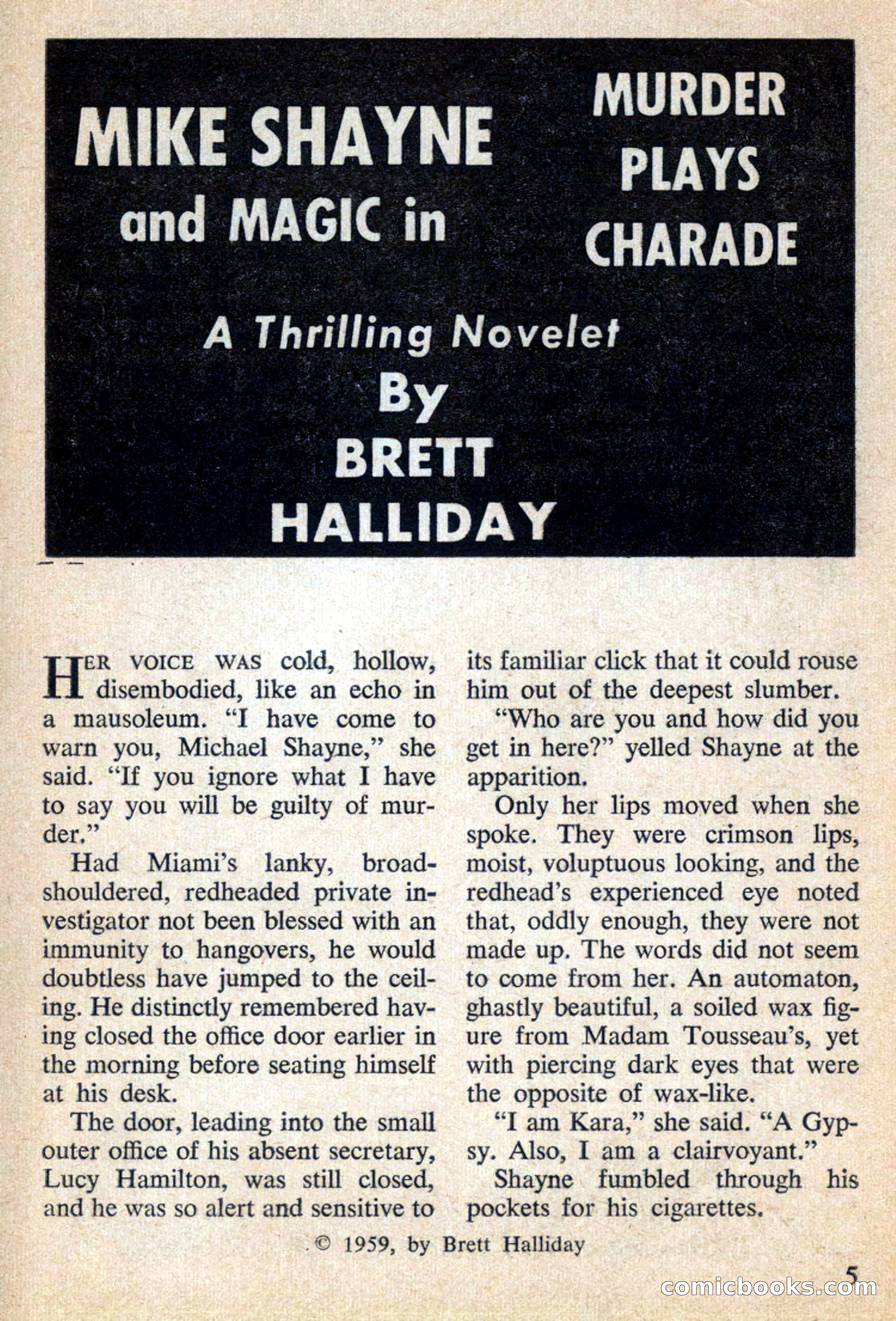 Mike Shayne Mystery Magazine, July 1959 — page 7 of 132