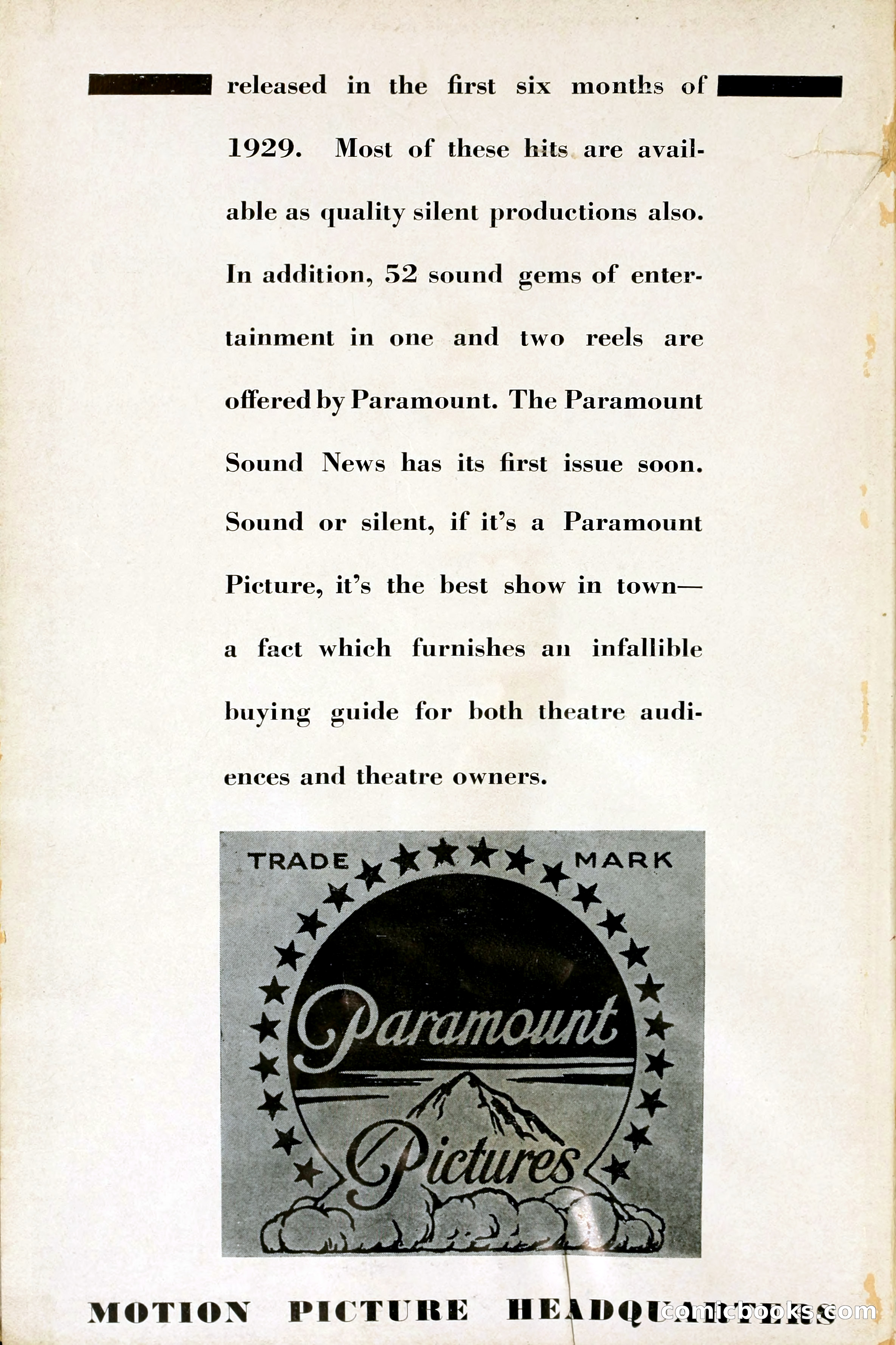 1929 Motion Picture News Blue Book — page 6 of 326