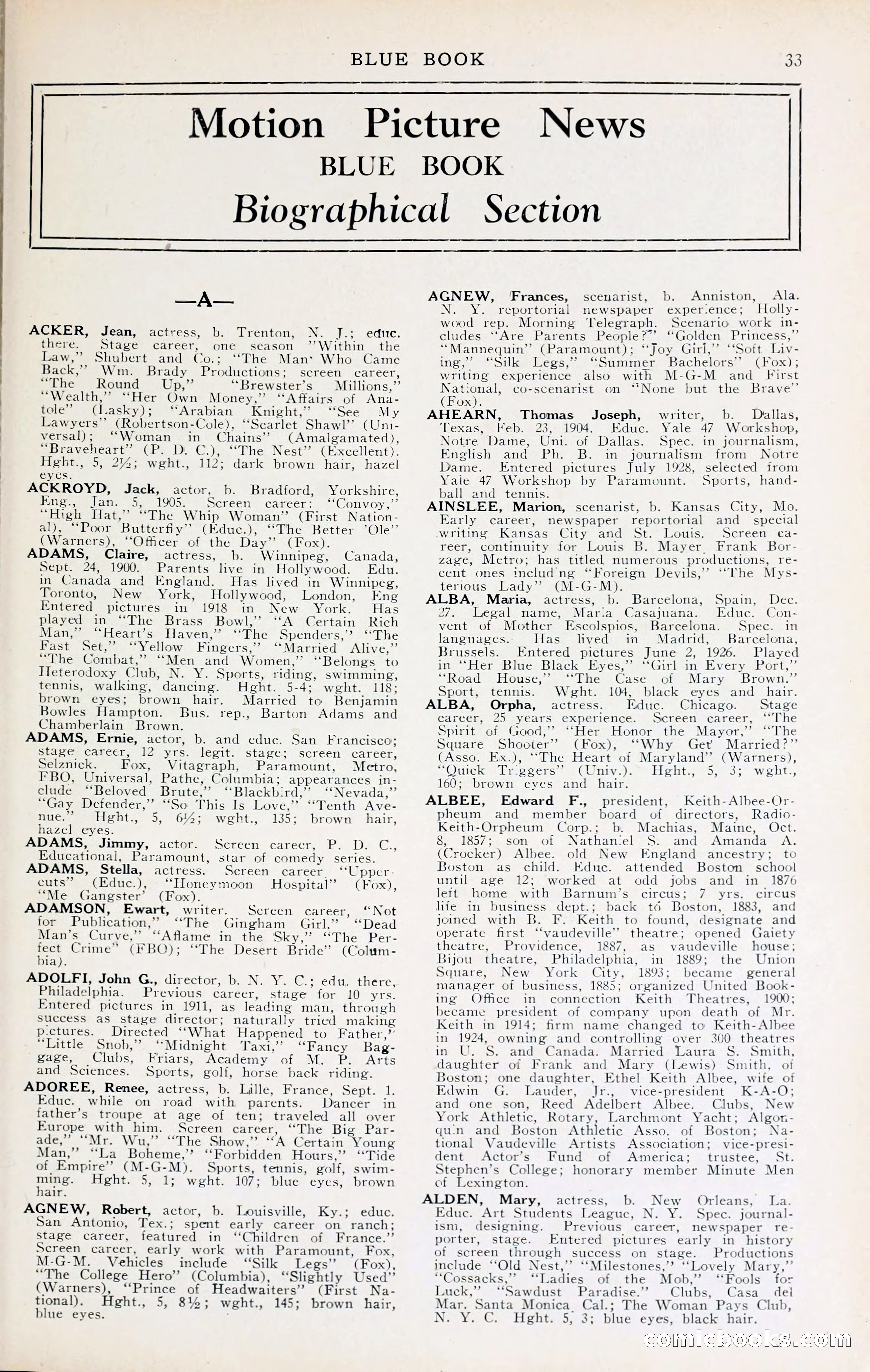 1929 Motion Picture News Blue Book — page 35 of 326