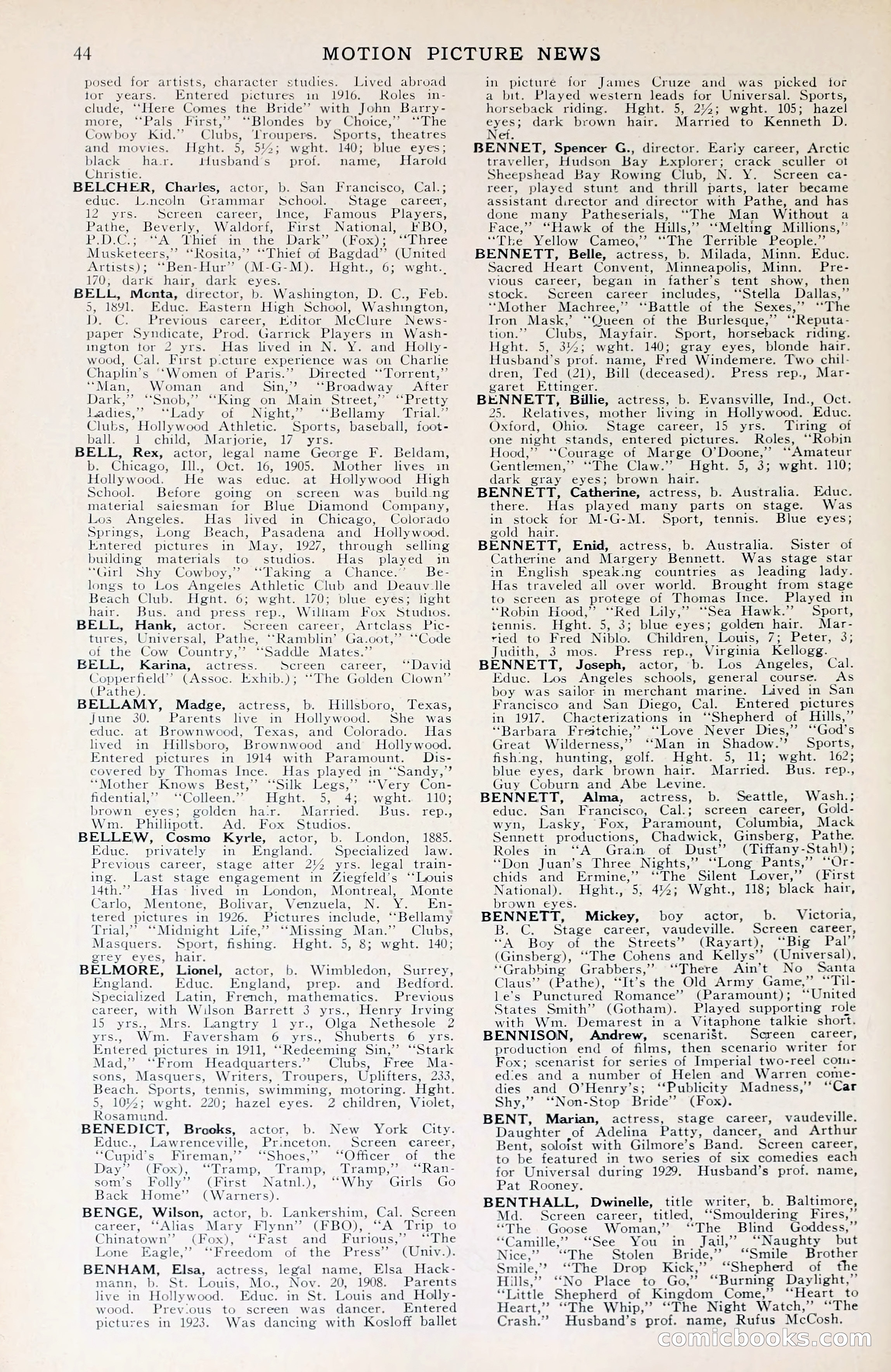 1929 Motion Picture News Blue Book — page 46 of 326