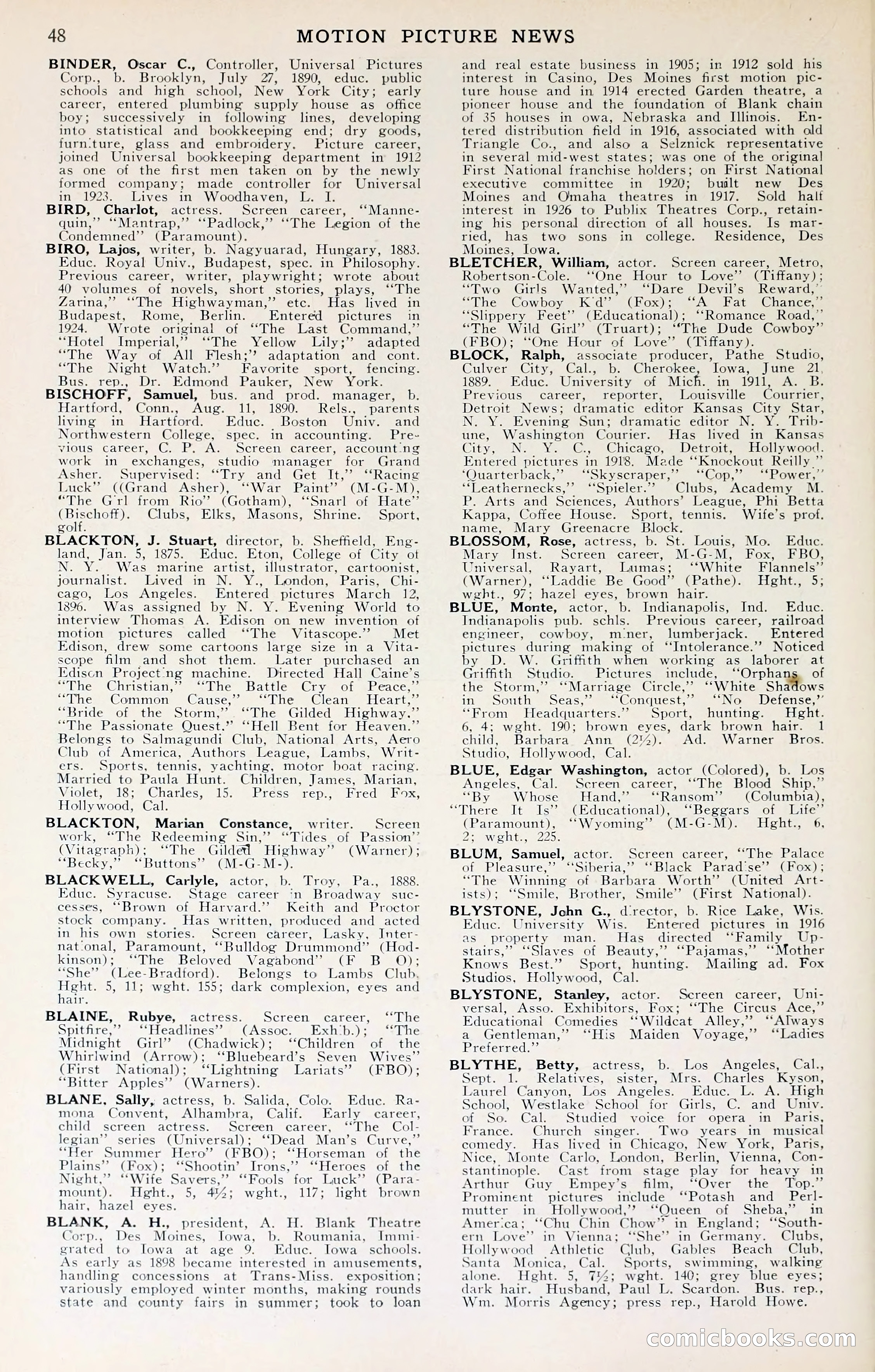 1929 Motion Picture News Blue Book — page 50 of 326
