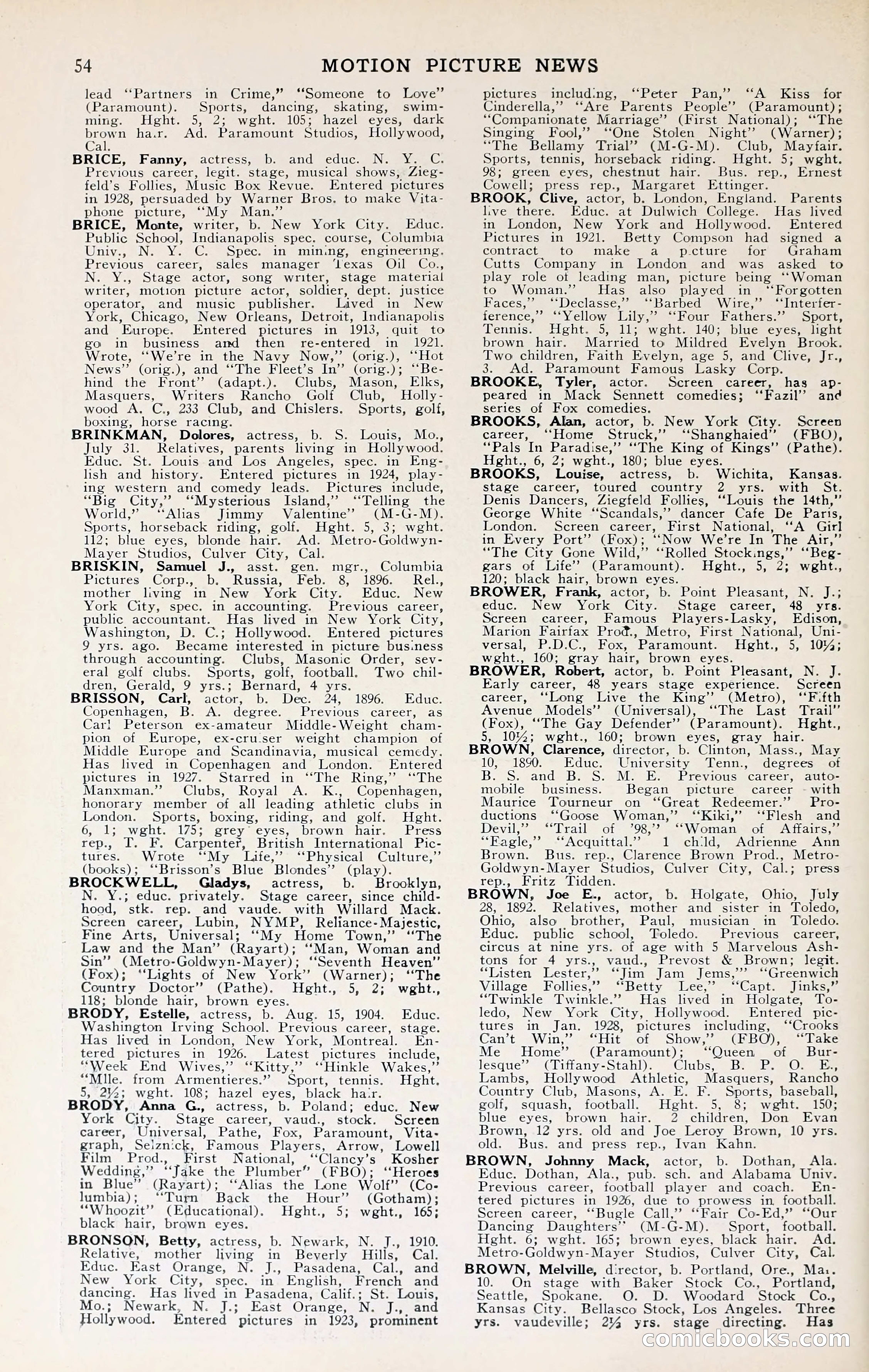 1929 Motion Picture News Blue Book — page 56 of 326