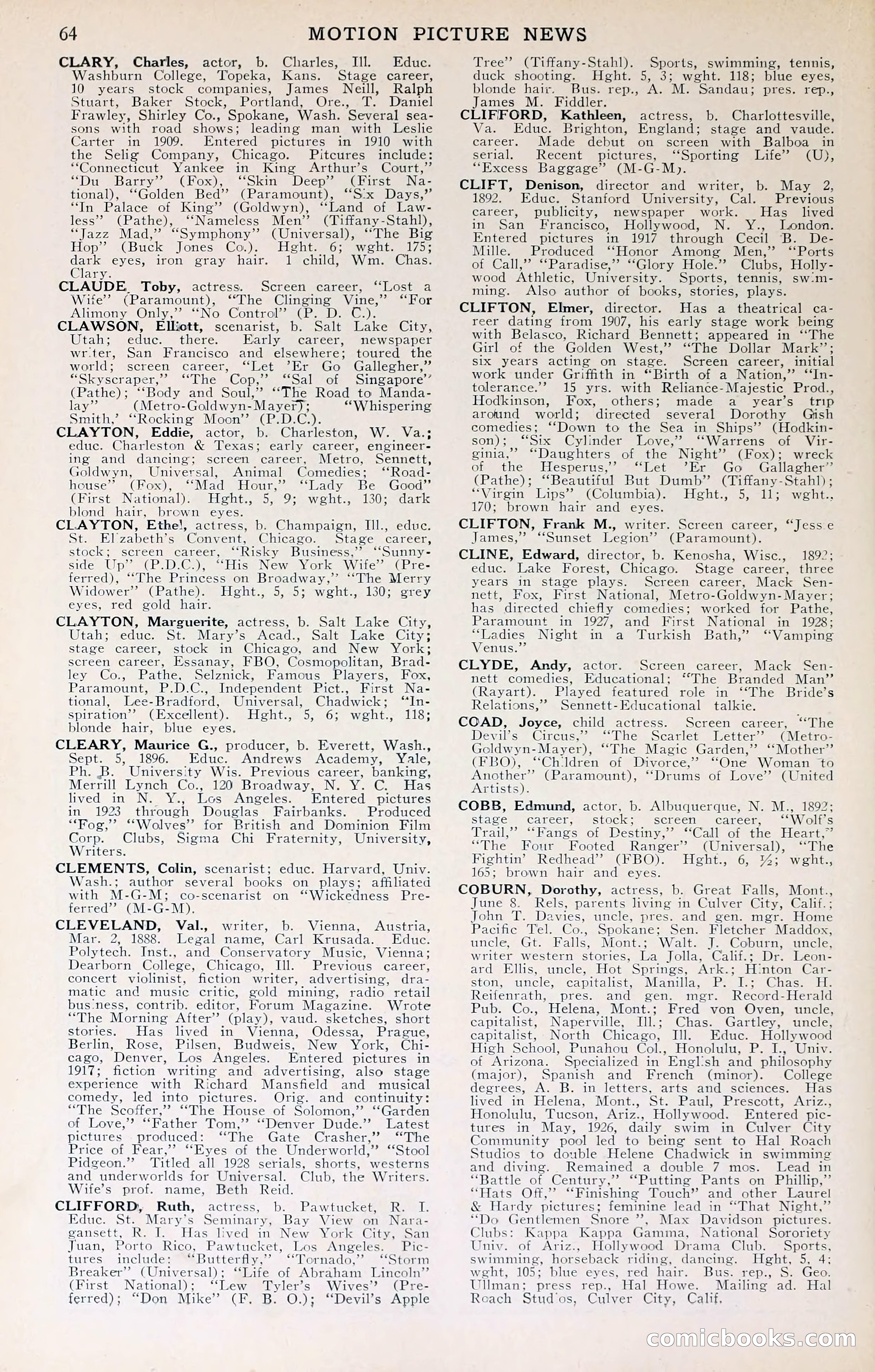 1929 Motion Picture News Blue Book — page 66 of 326