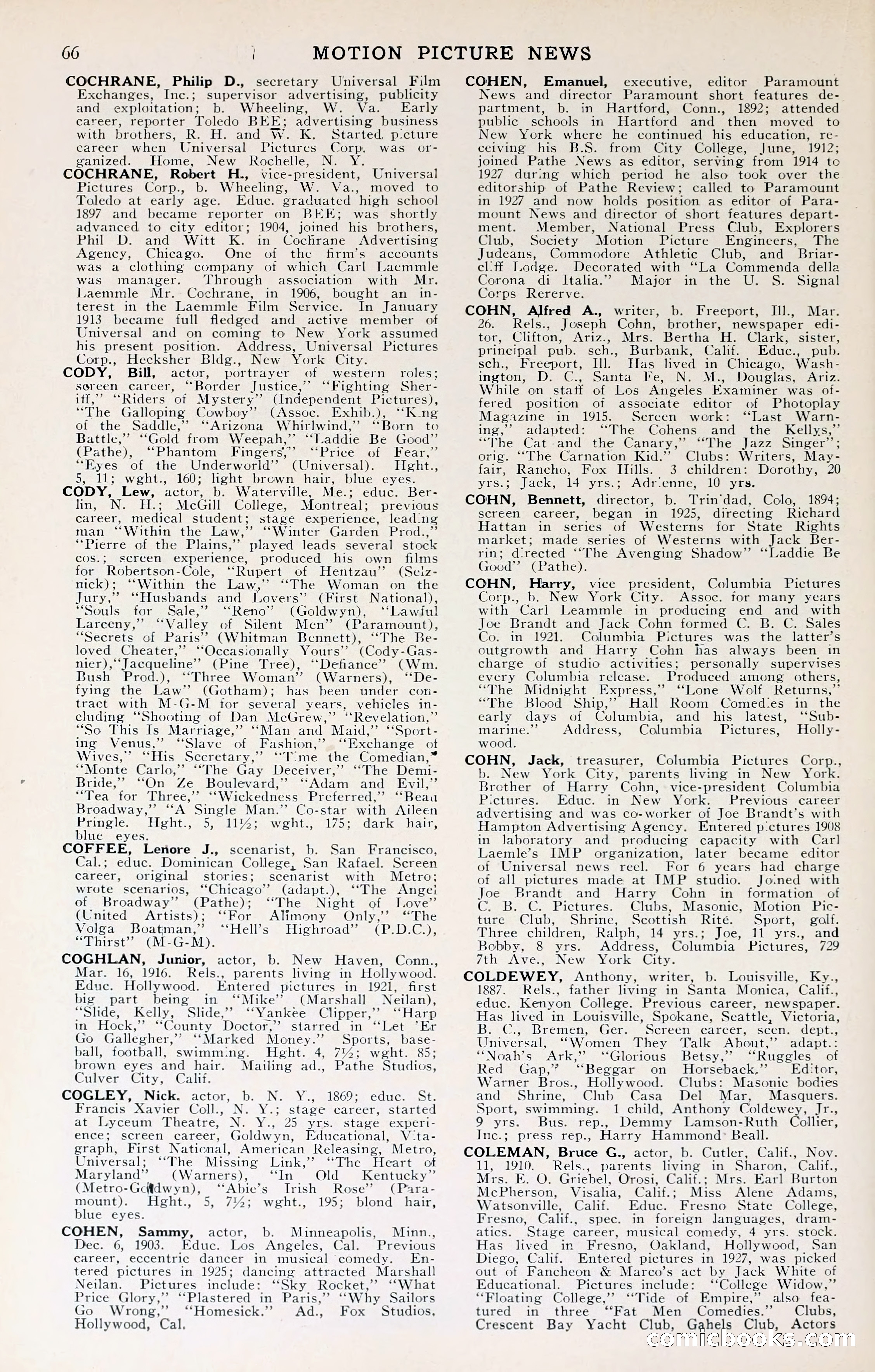 1929 Motion Picture News Blue Book — page 68 of 326