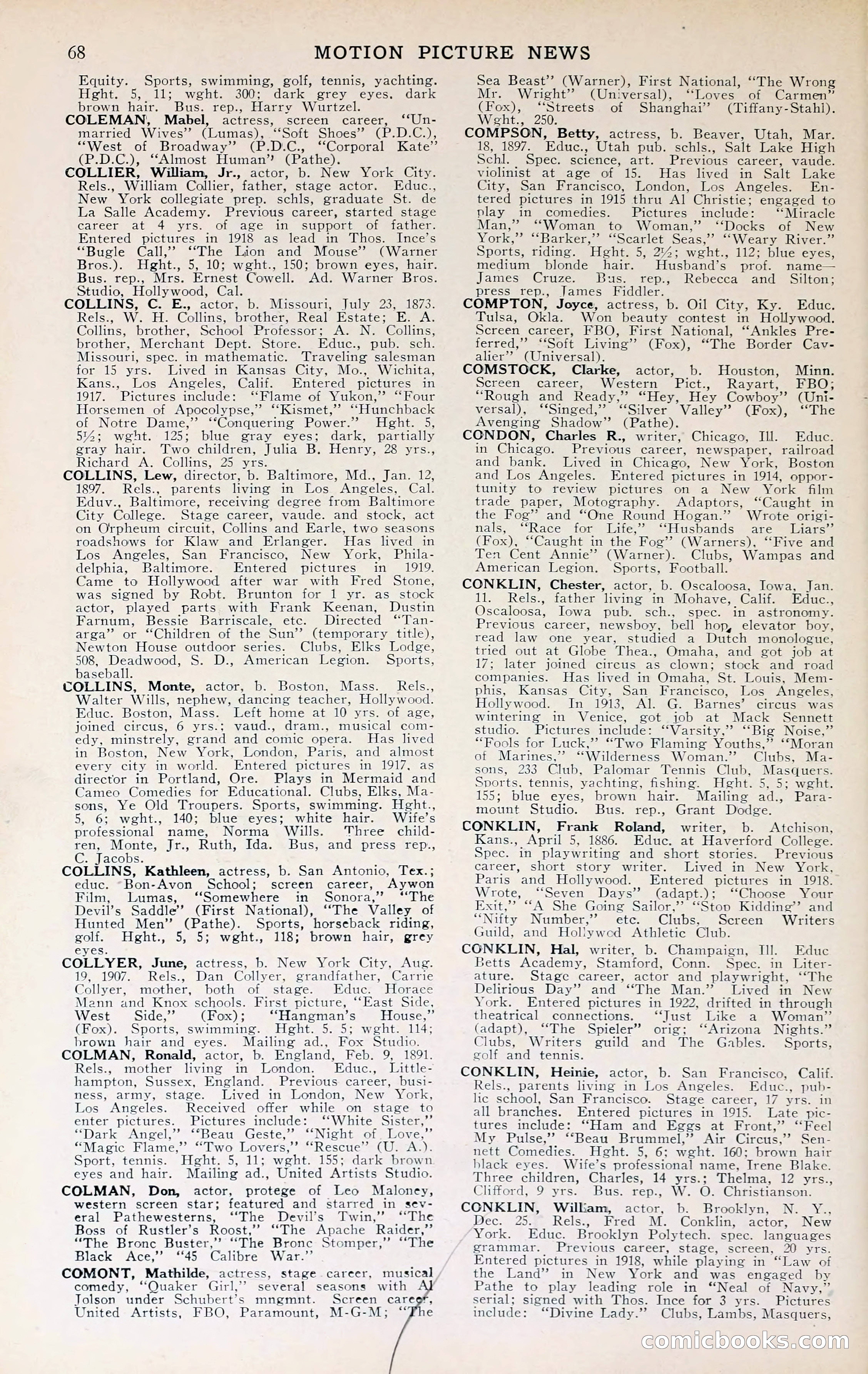 1929 Motion Picture News Blue Book — page 70 of 326