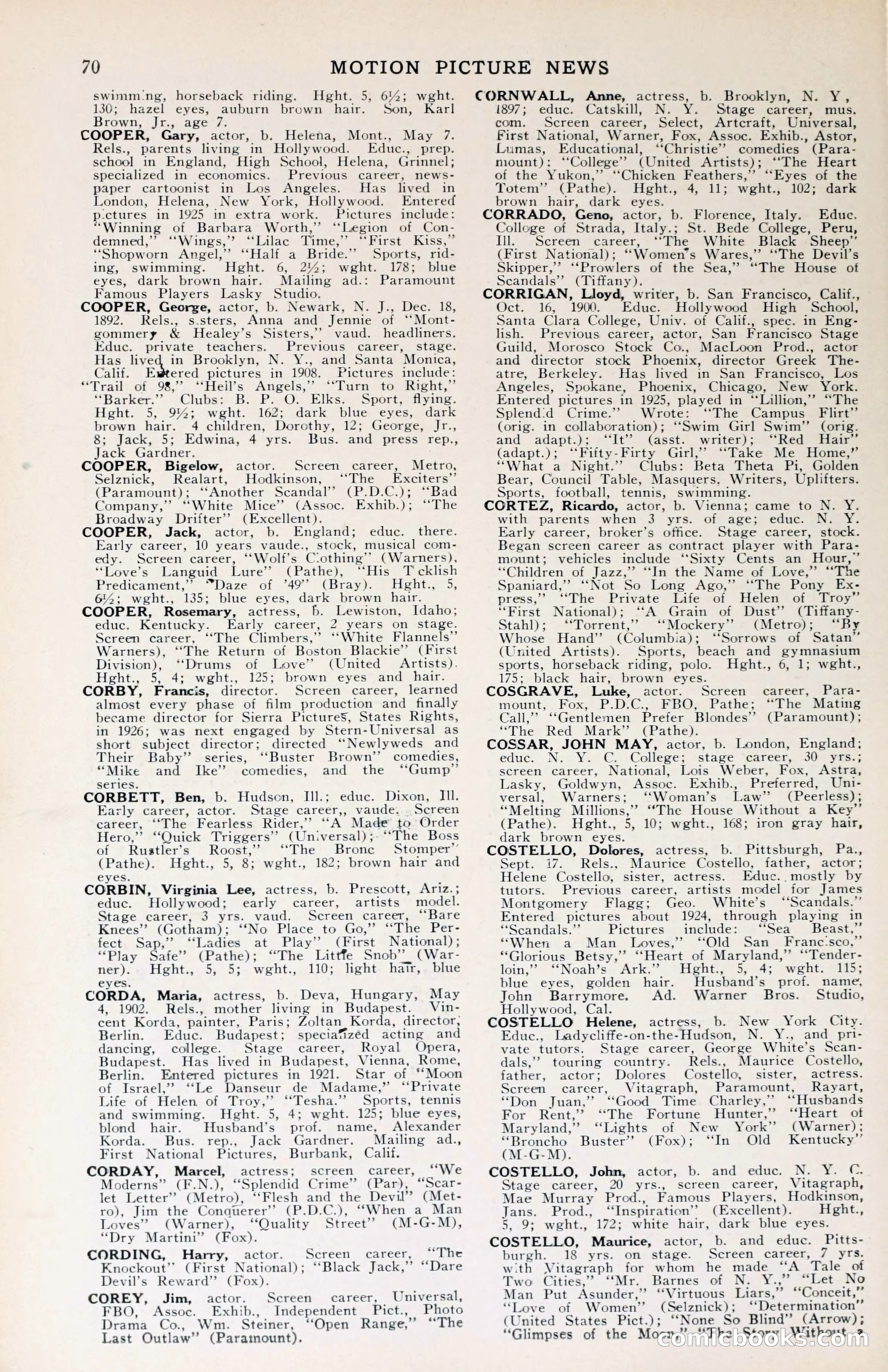 1929 Motion Picture News Blue Book — page 72 of 326