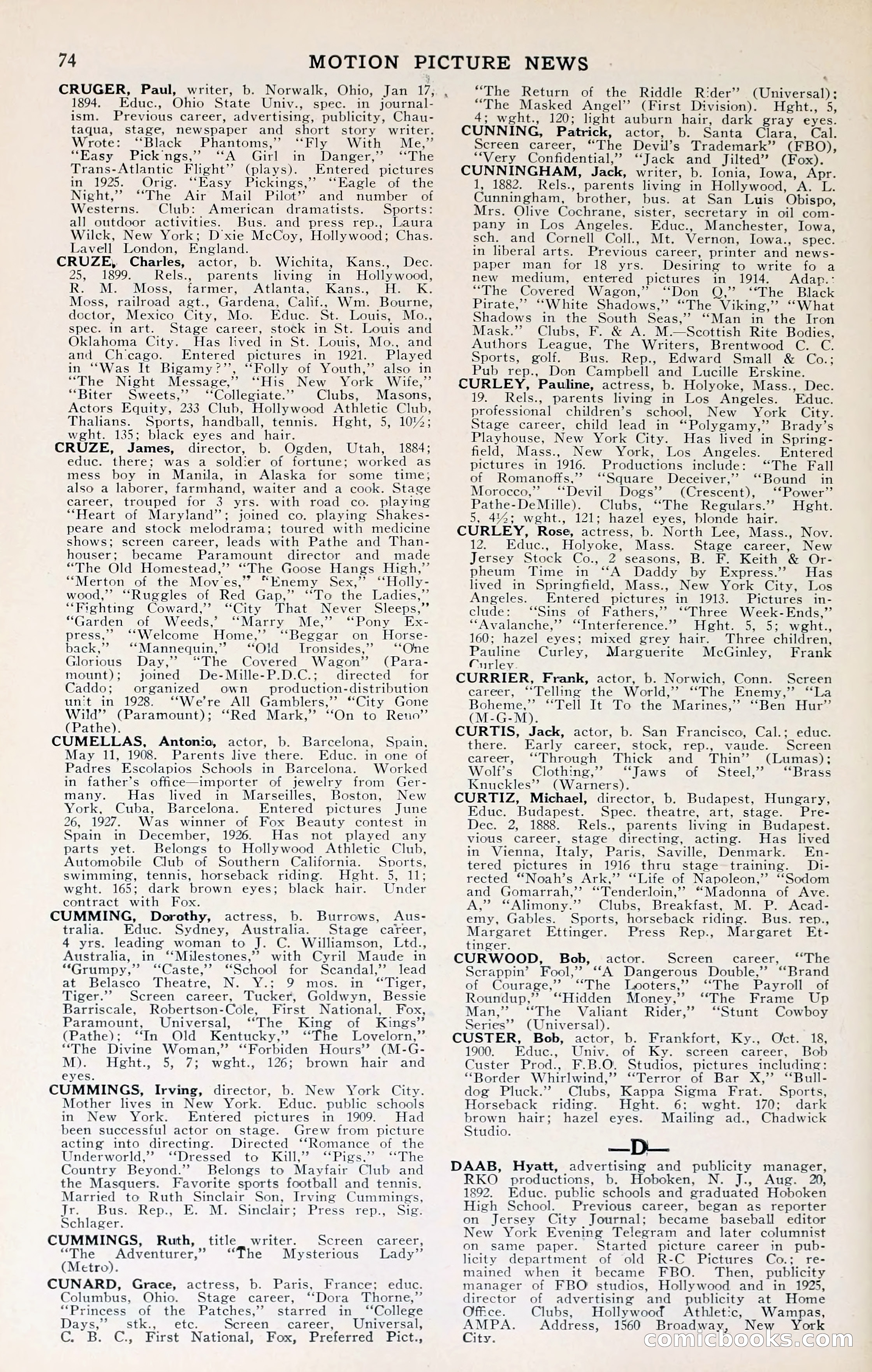 1929 Motion Picture News Blue Book — page 76 of 326