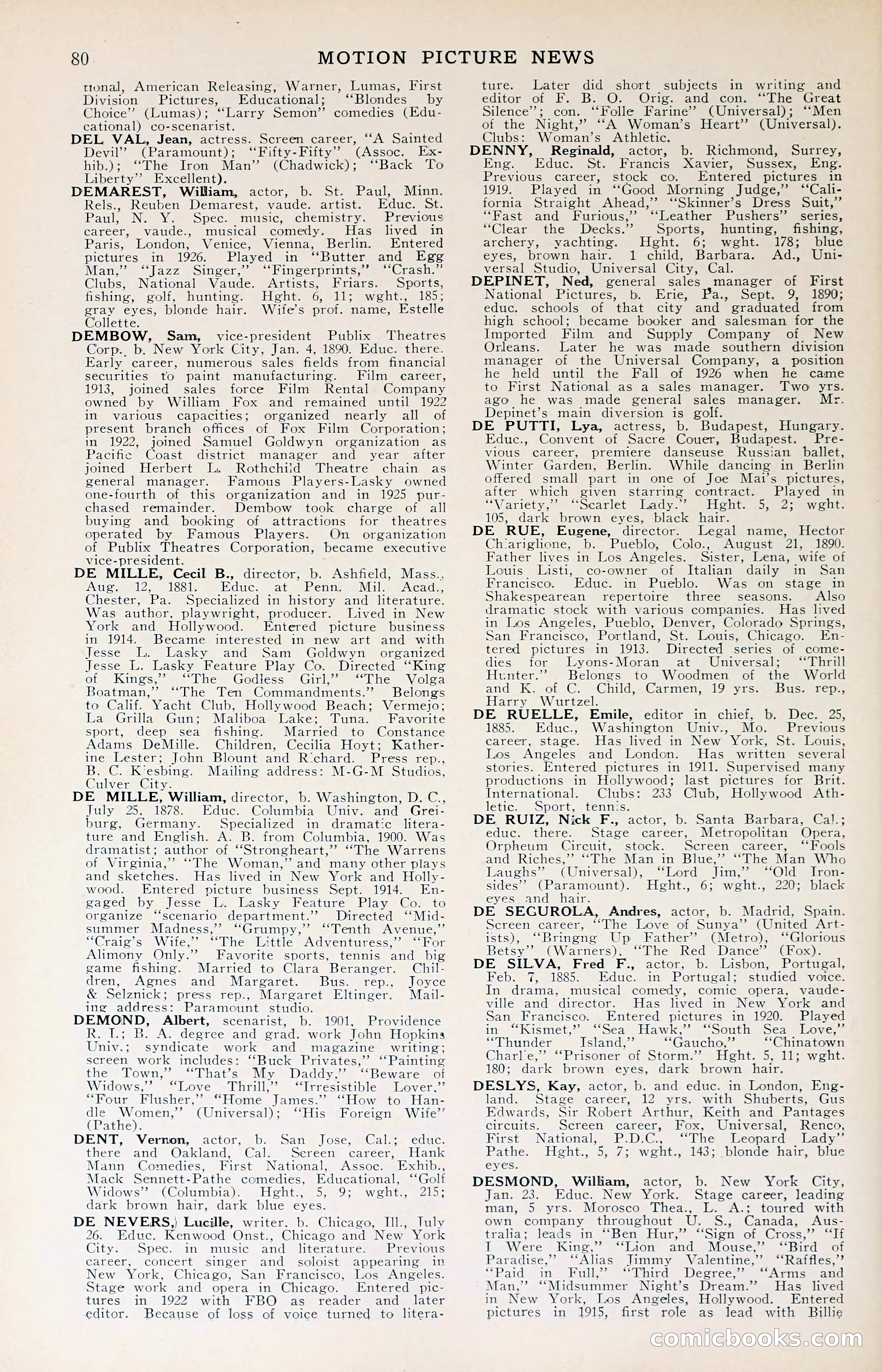 1929 Motion Picture News Blue Book — page 82 of 326