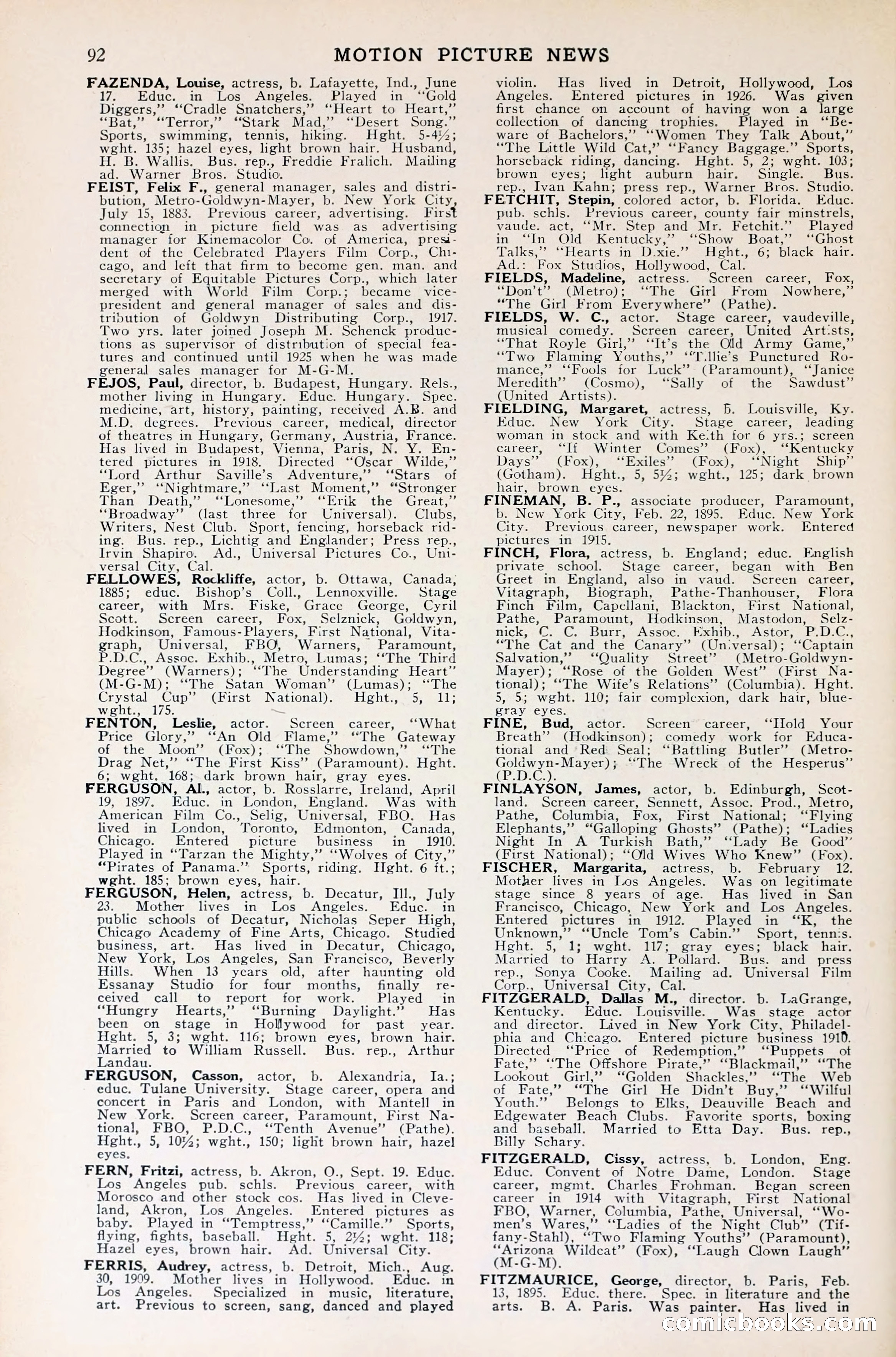 1929 Motion Picture News Blue Book — page 94 of 326
