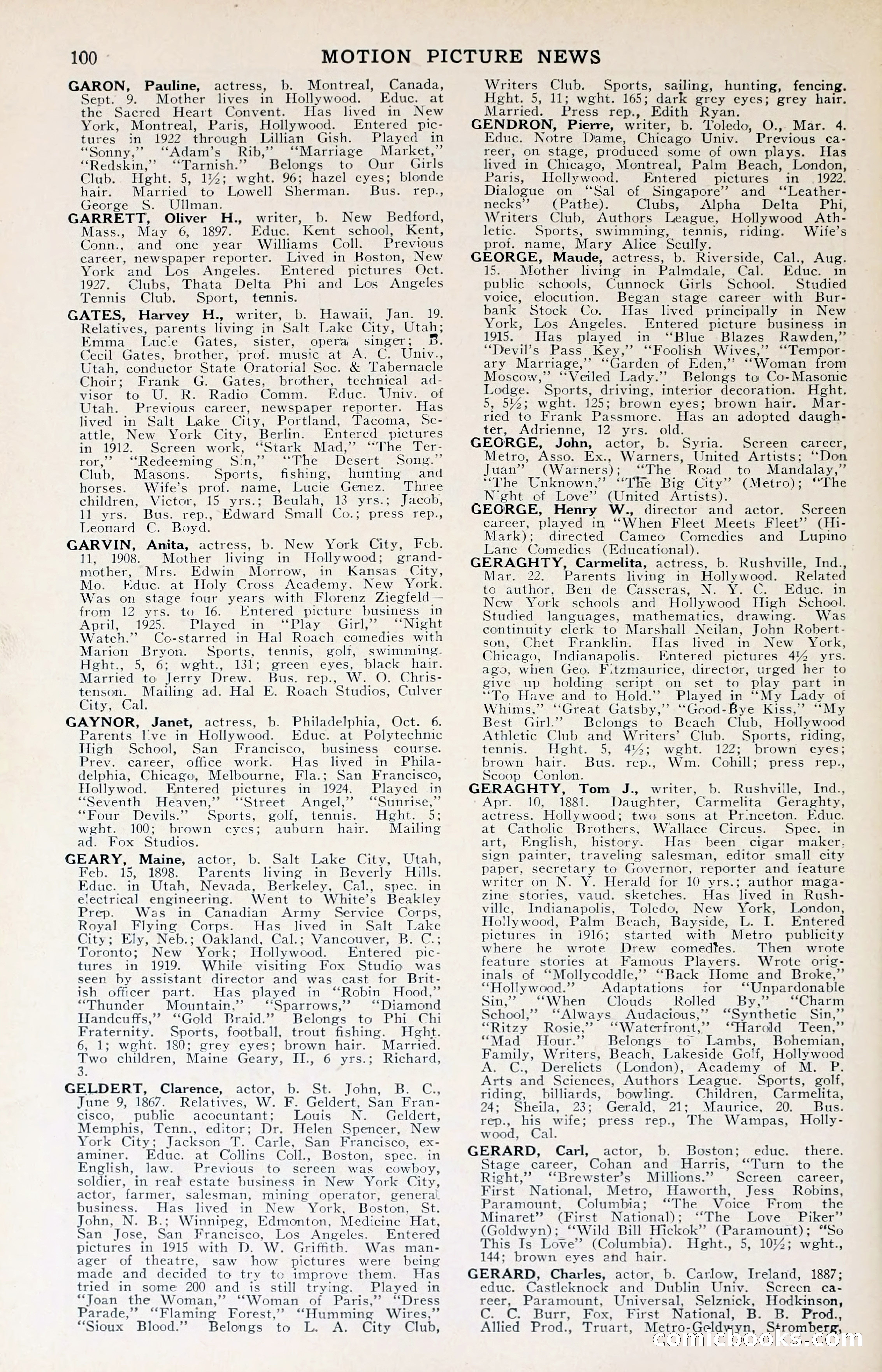 1929 Motion Picture News Blue Book — page 102 of 326