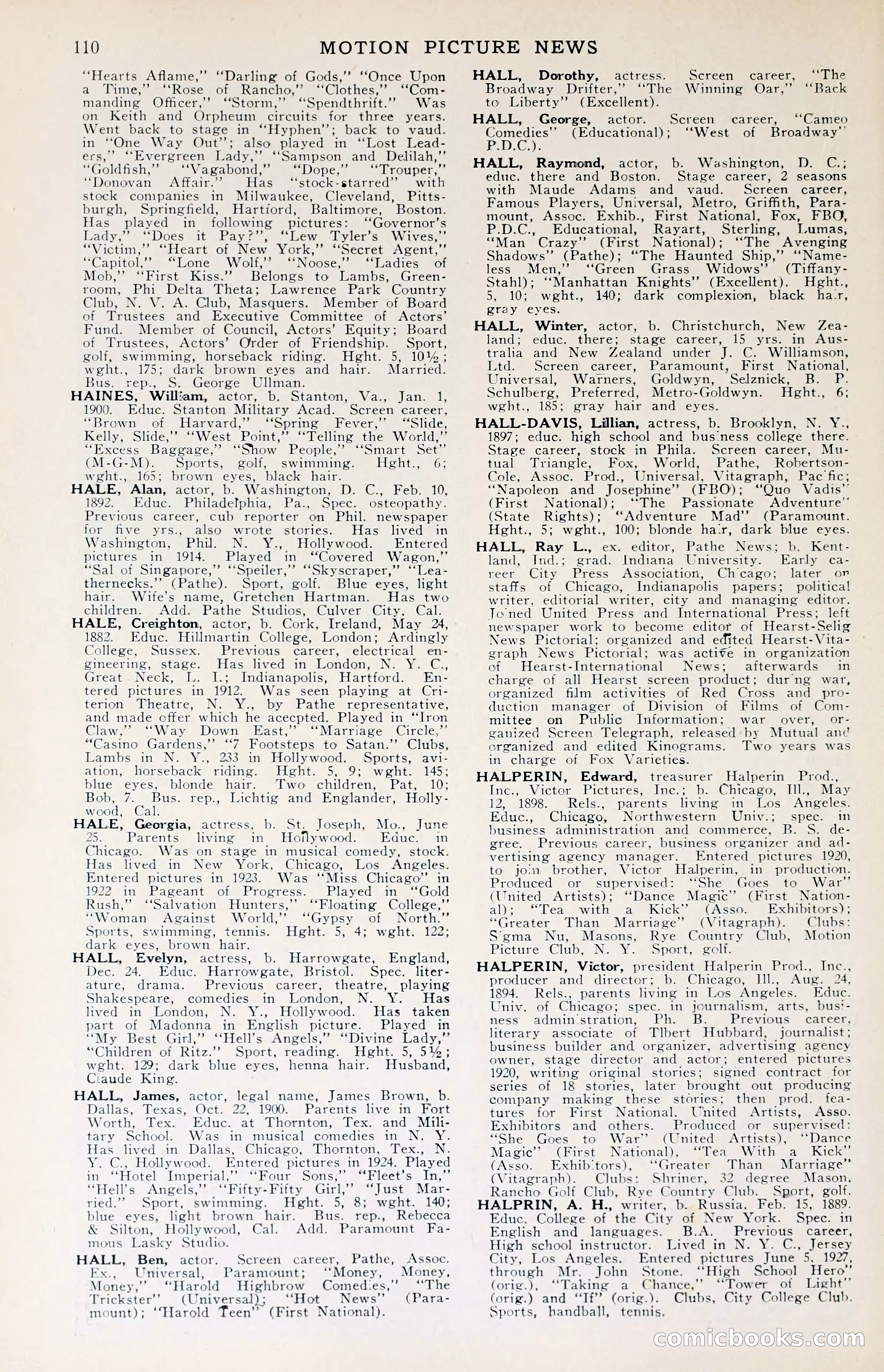 1929 Motion Picture News Blue Book — page 112 of 326