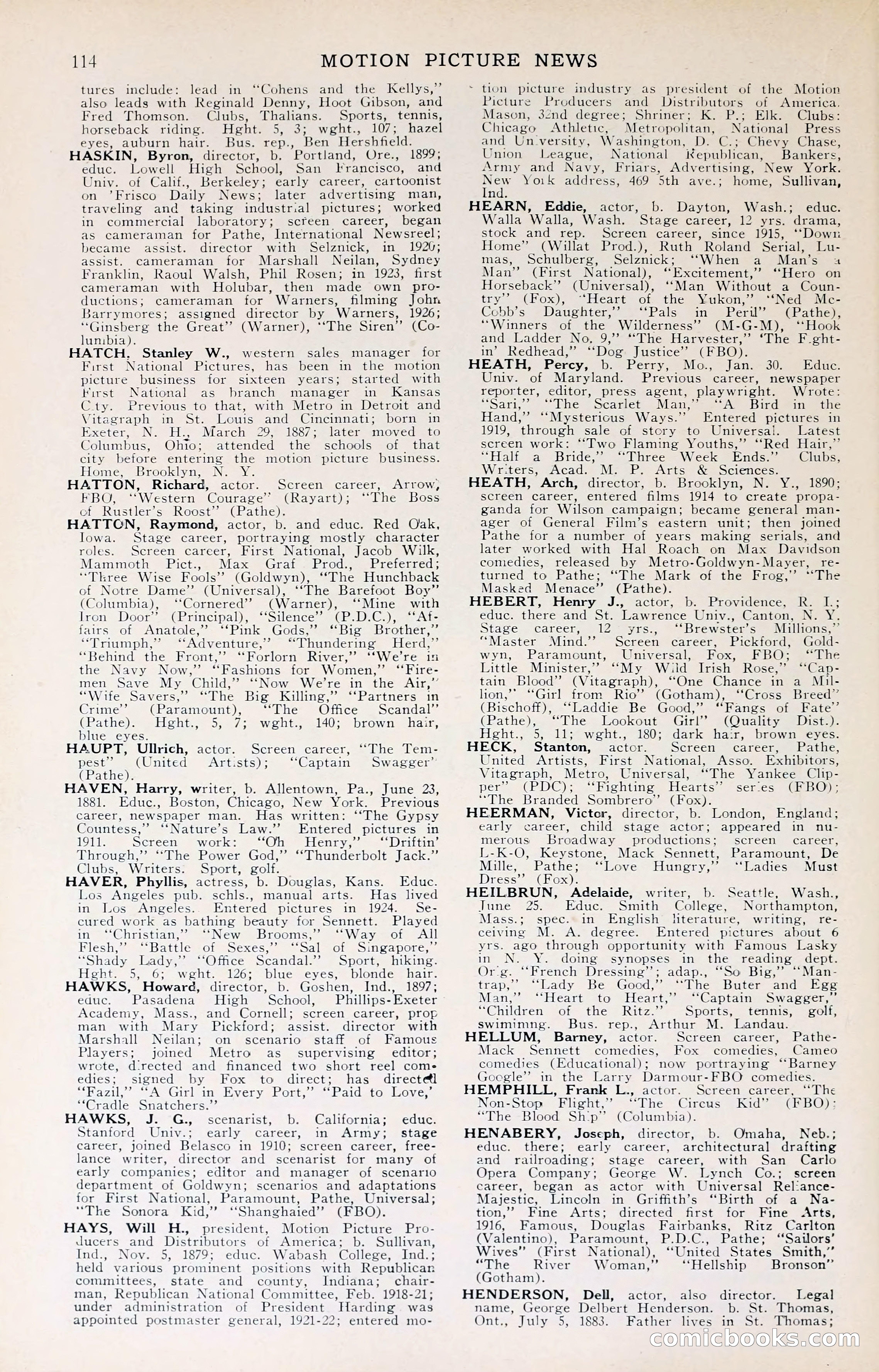 1929 Motion Picture News Blue Book — page 116 of 326