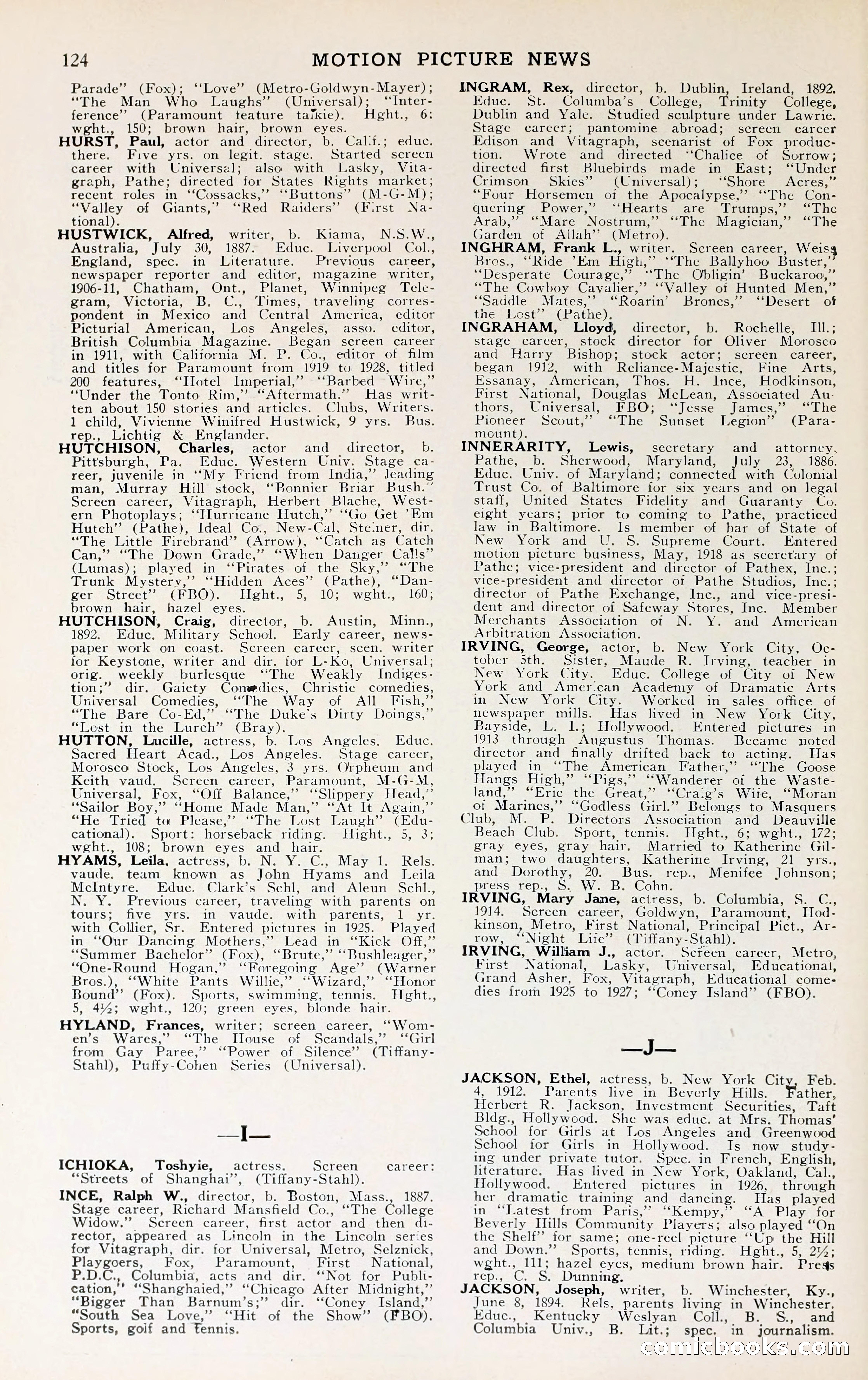 1929 Motion Picture News Blue Book — page 126 of 326