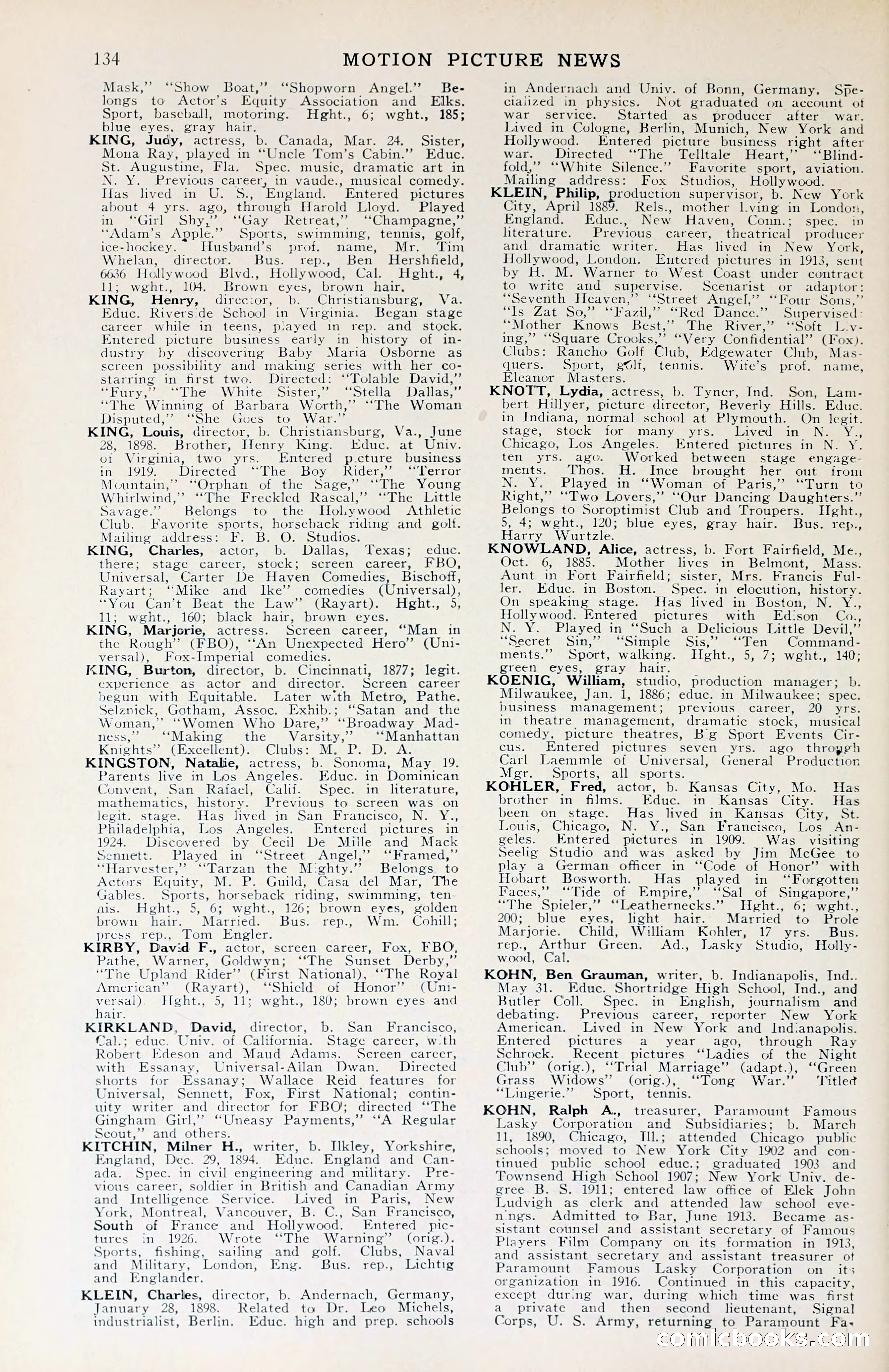 1929 Motion Picture News Blue Book — page 136 of 326