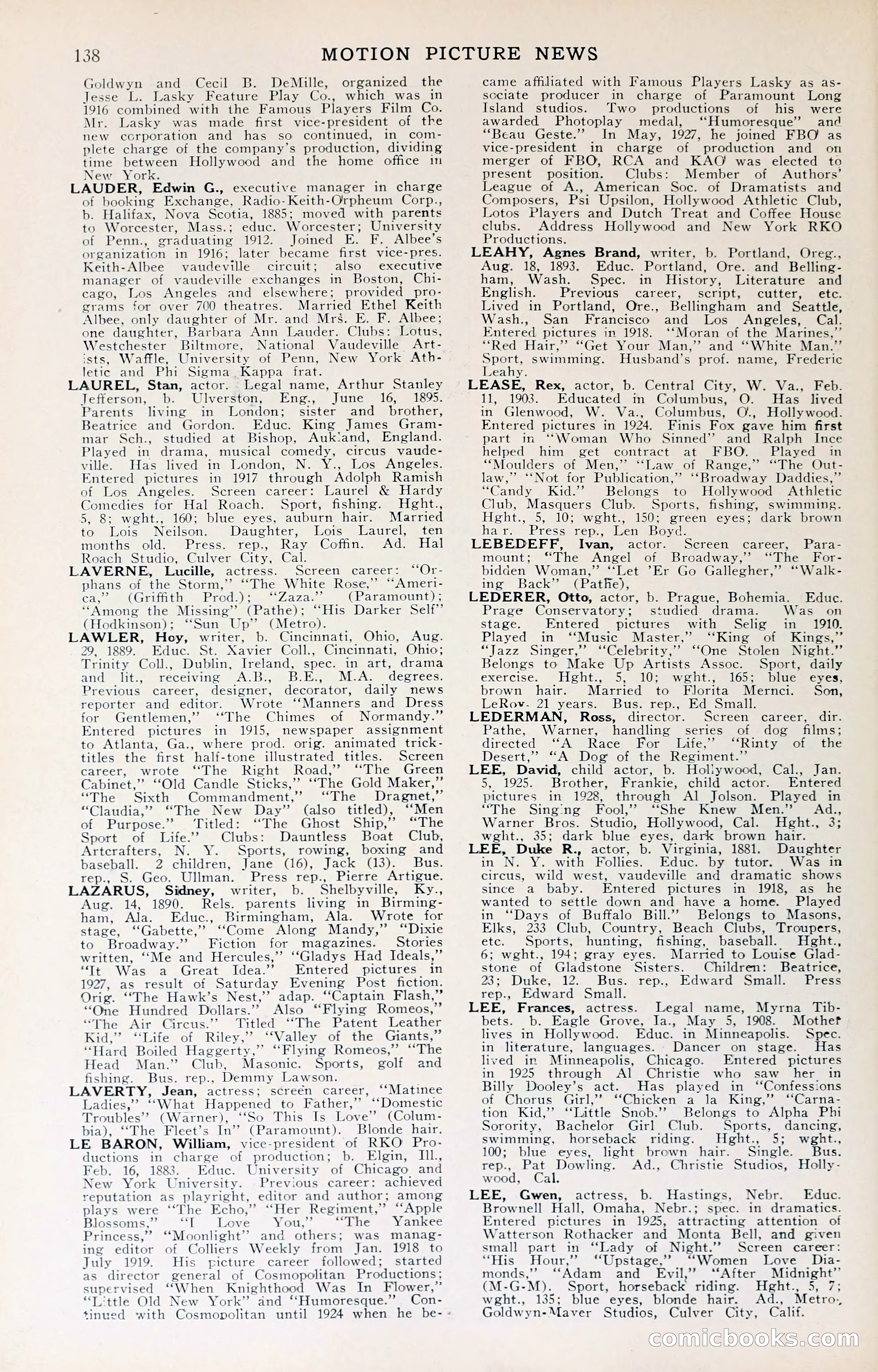 1929 Motion Picture News Blue Book — page 140 of 326