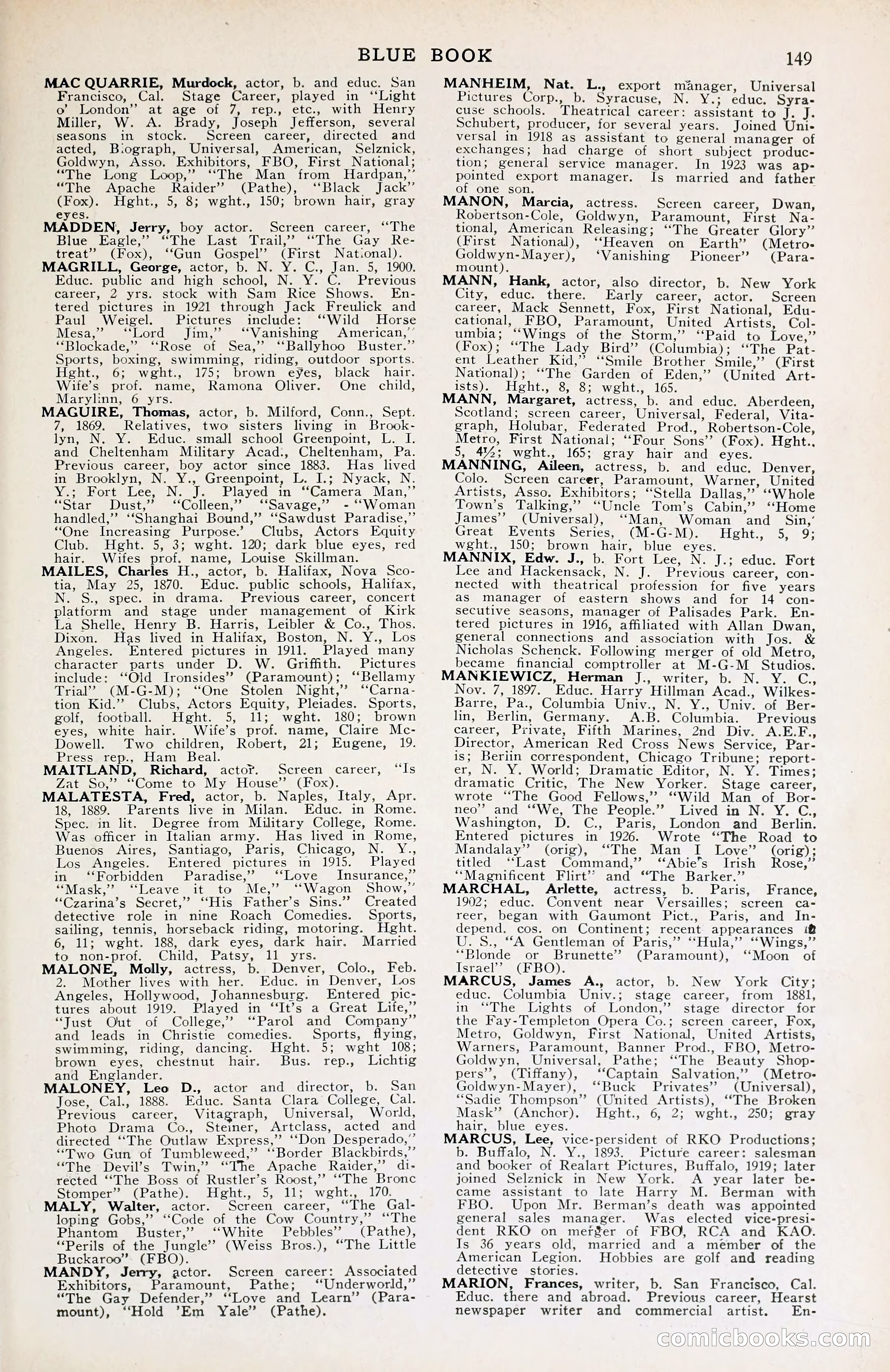1929 Motion Picture News Blue Book — page 151 of 326
