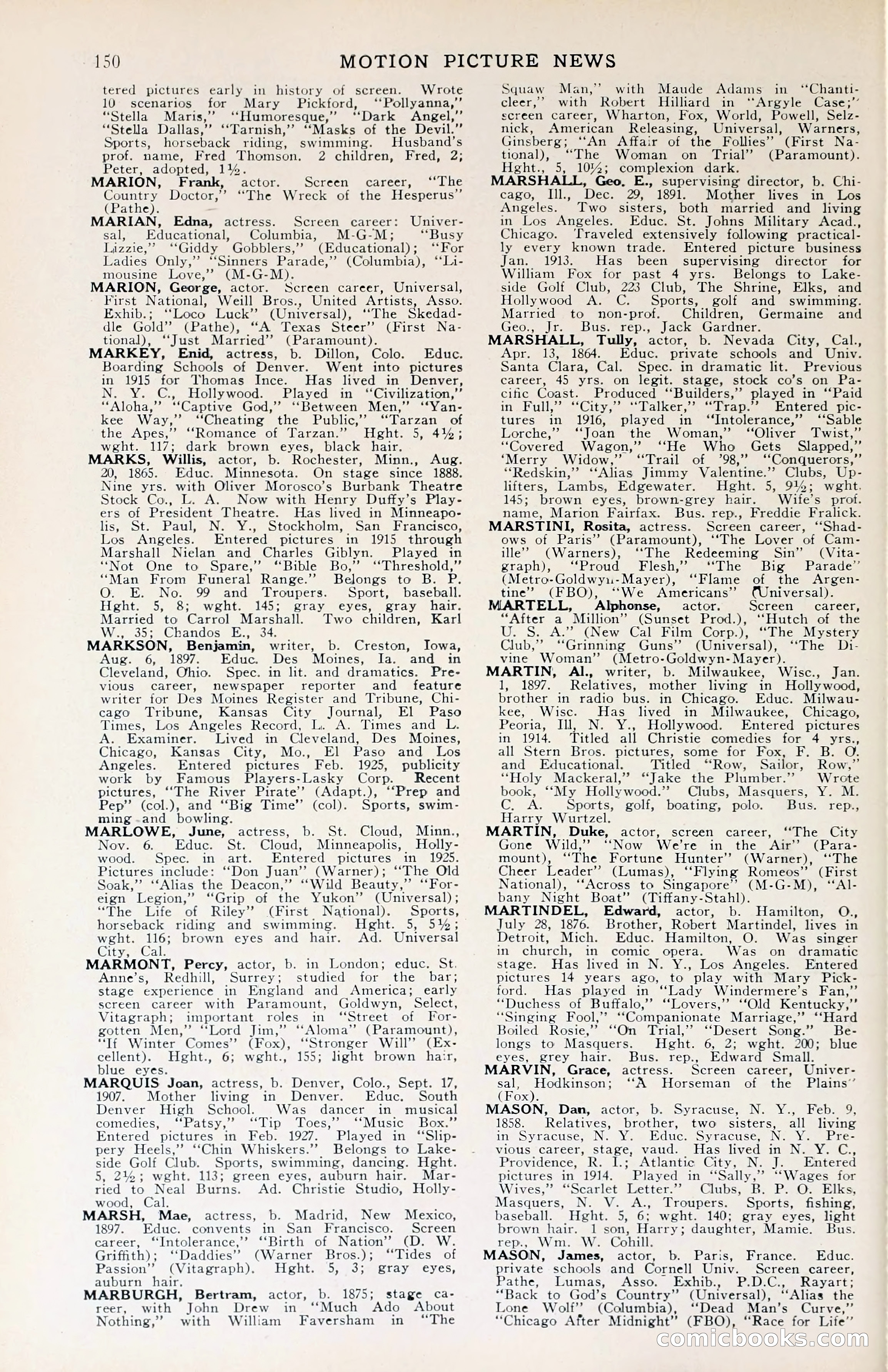 1929 Motion Picture News Blue Book — page 152 of 326