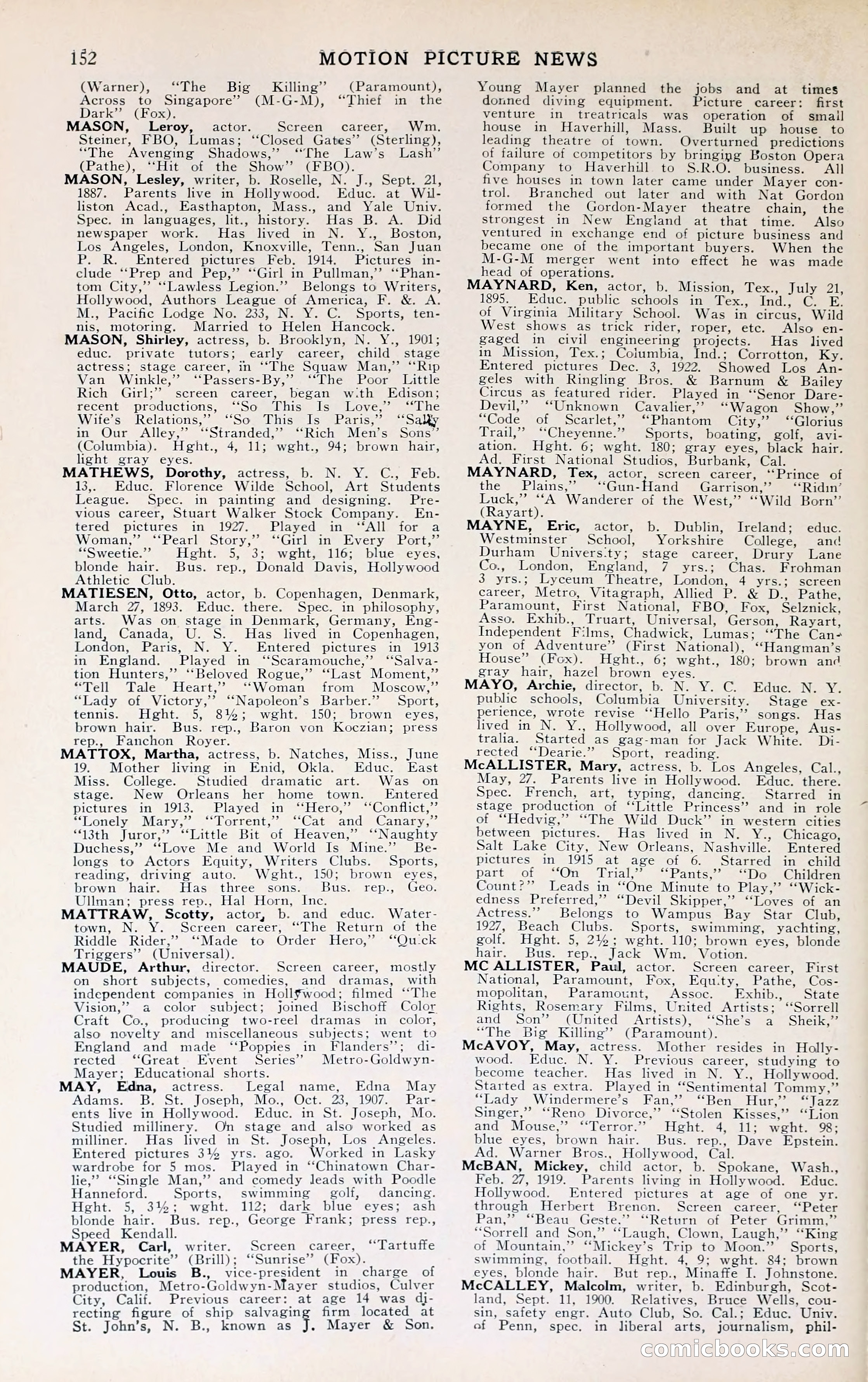 1929 Motion Picture News Blue Book — page 154 of 326