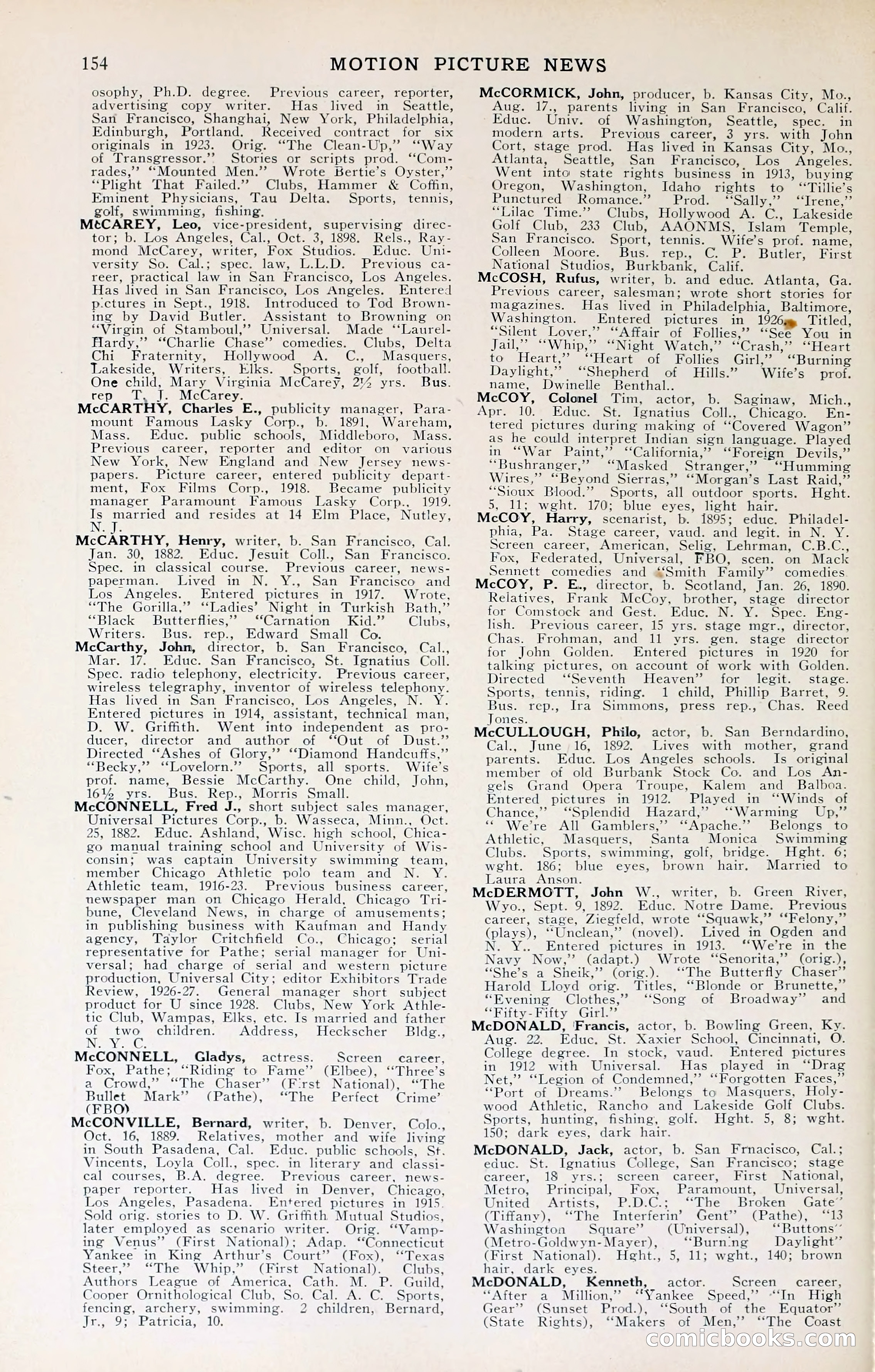 1929 Motion Picture News Blue Book — page 156 of 326