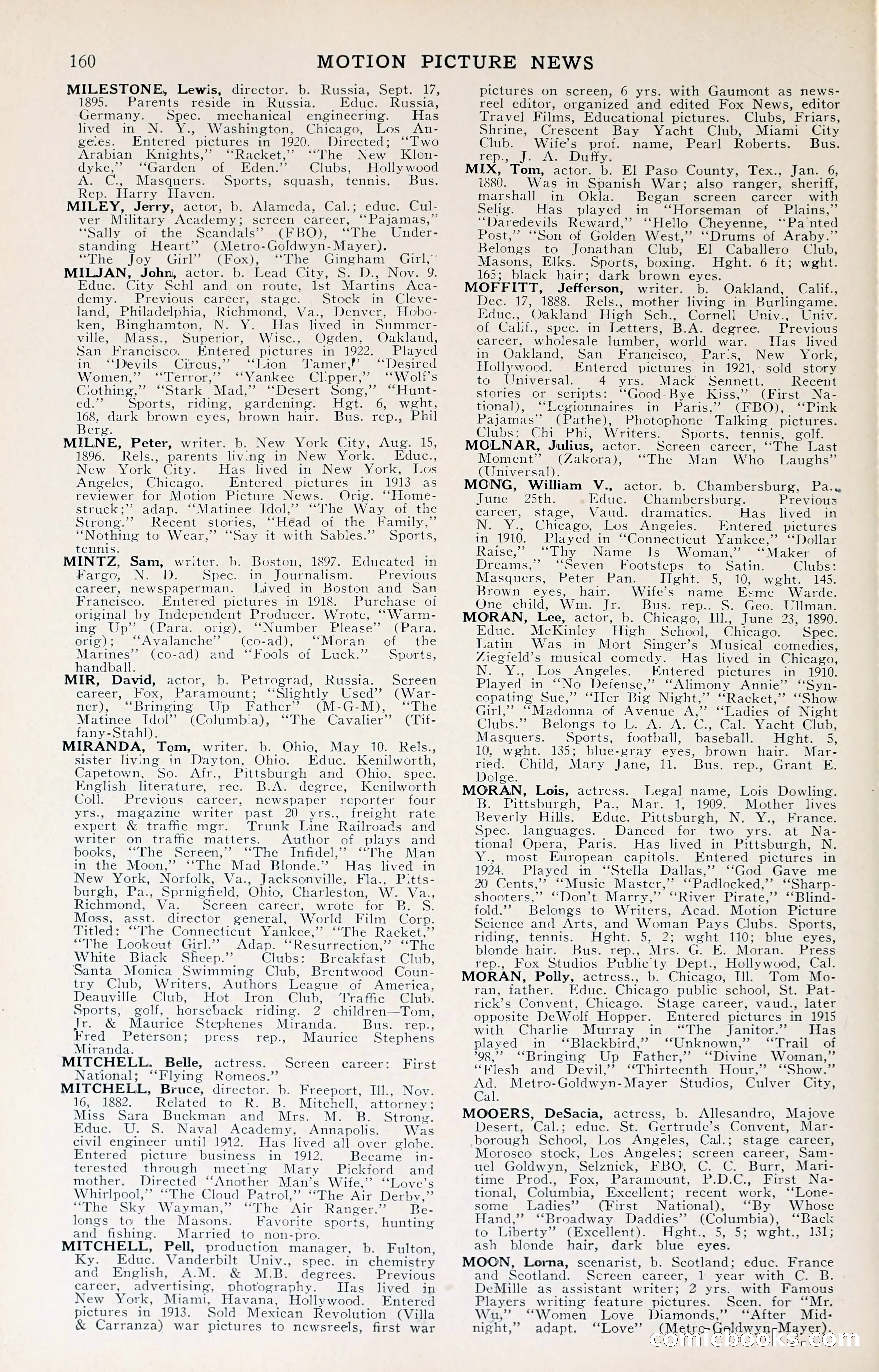 1929 Motion Picture News Blue Book — page 162 of 326