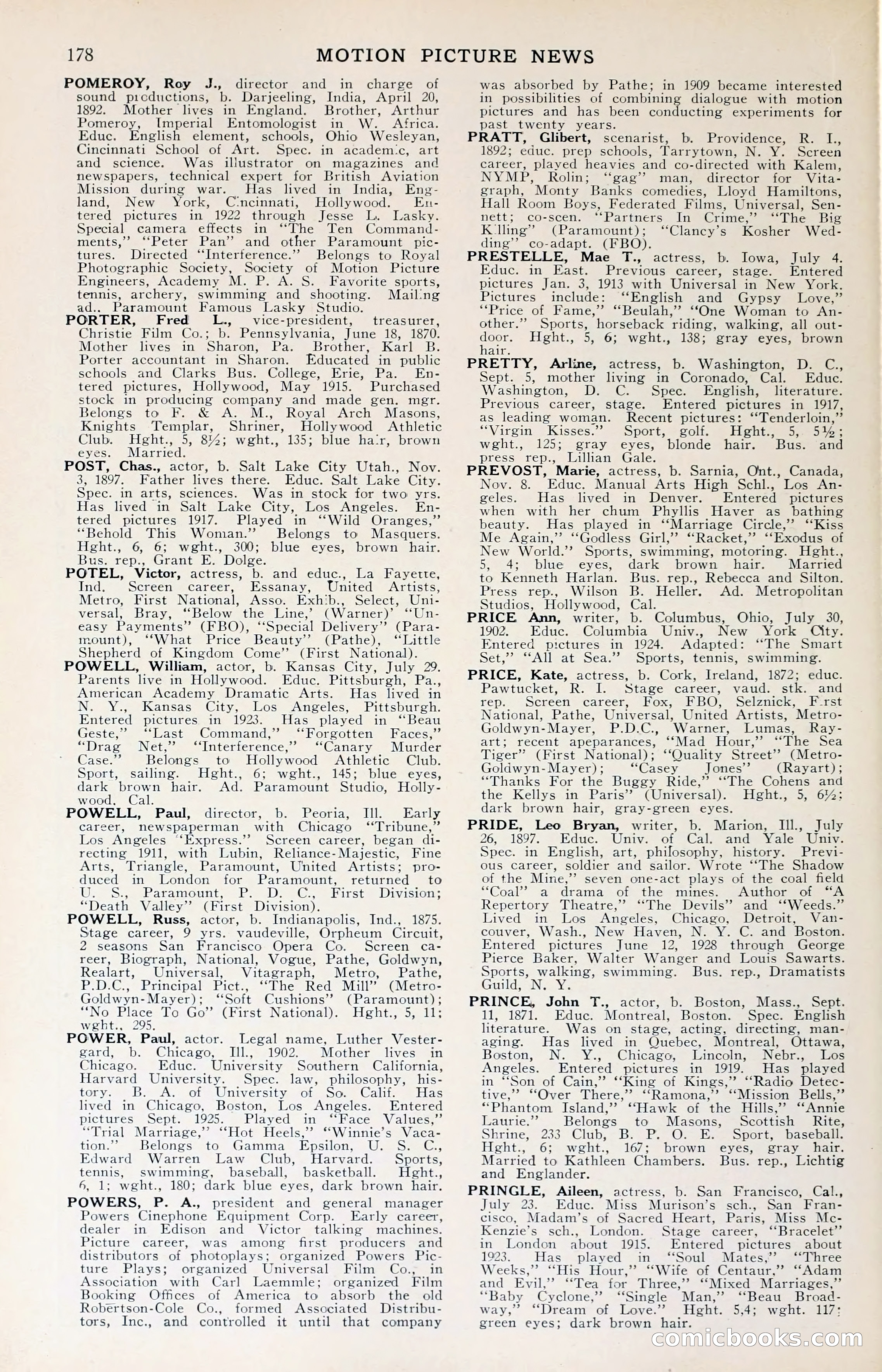 1929 Motion Picture News Blue Book — page 180 of 326
