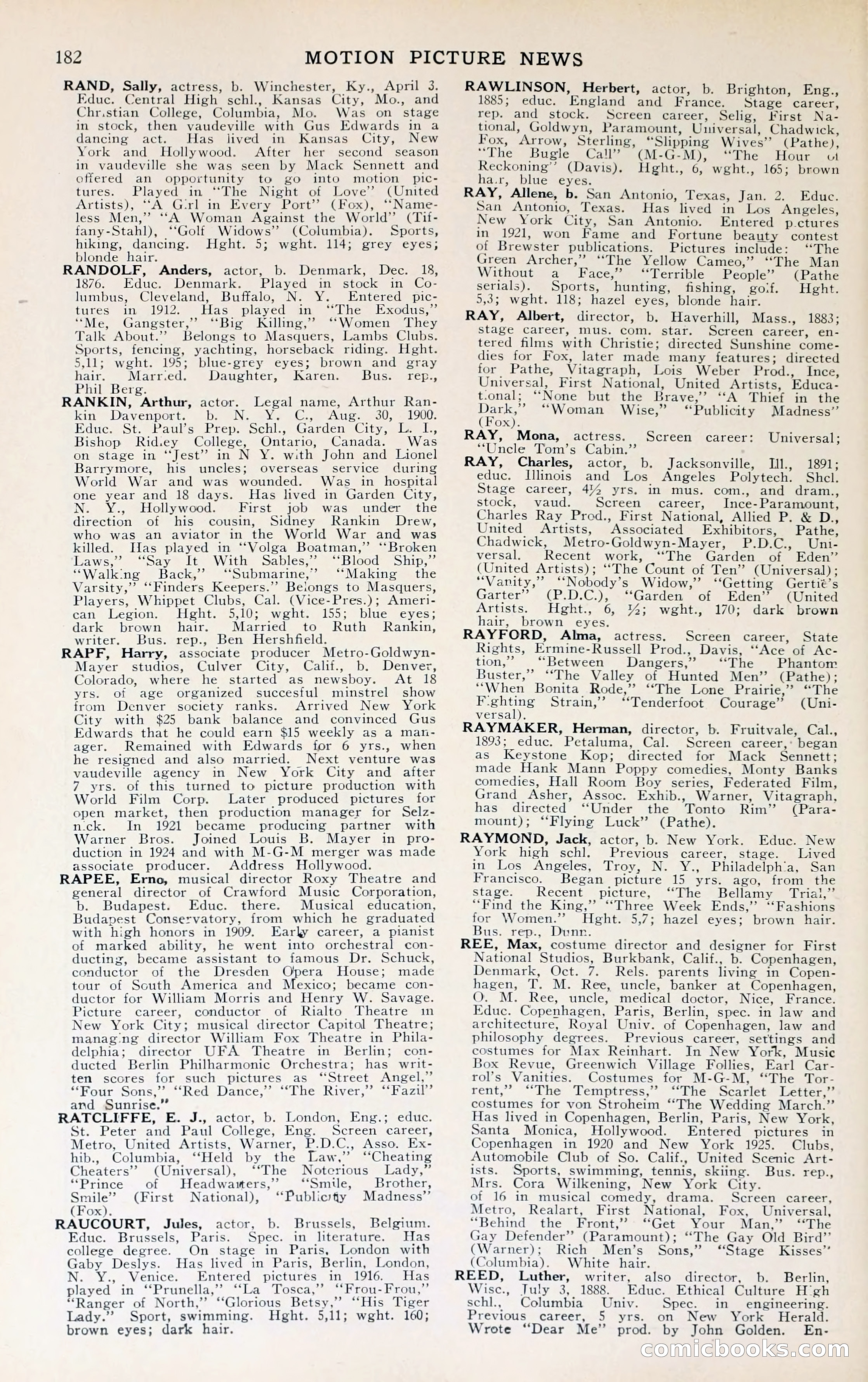 1929 Motion Picture News Blue Book — page 184 of 326