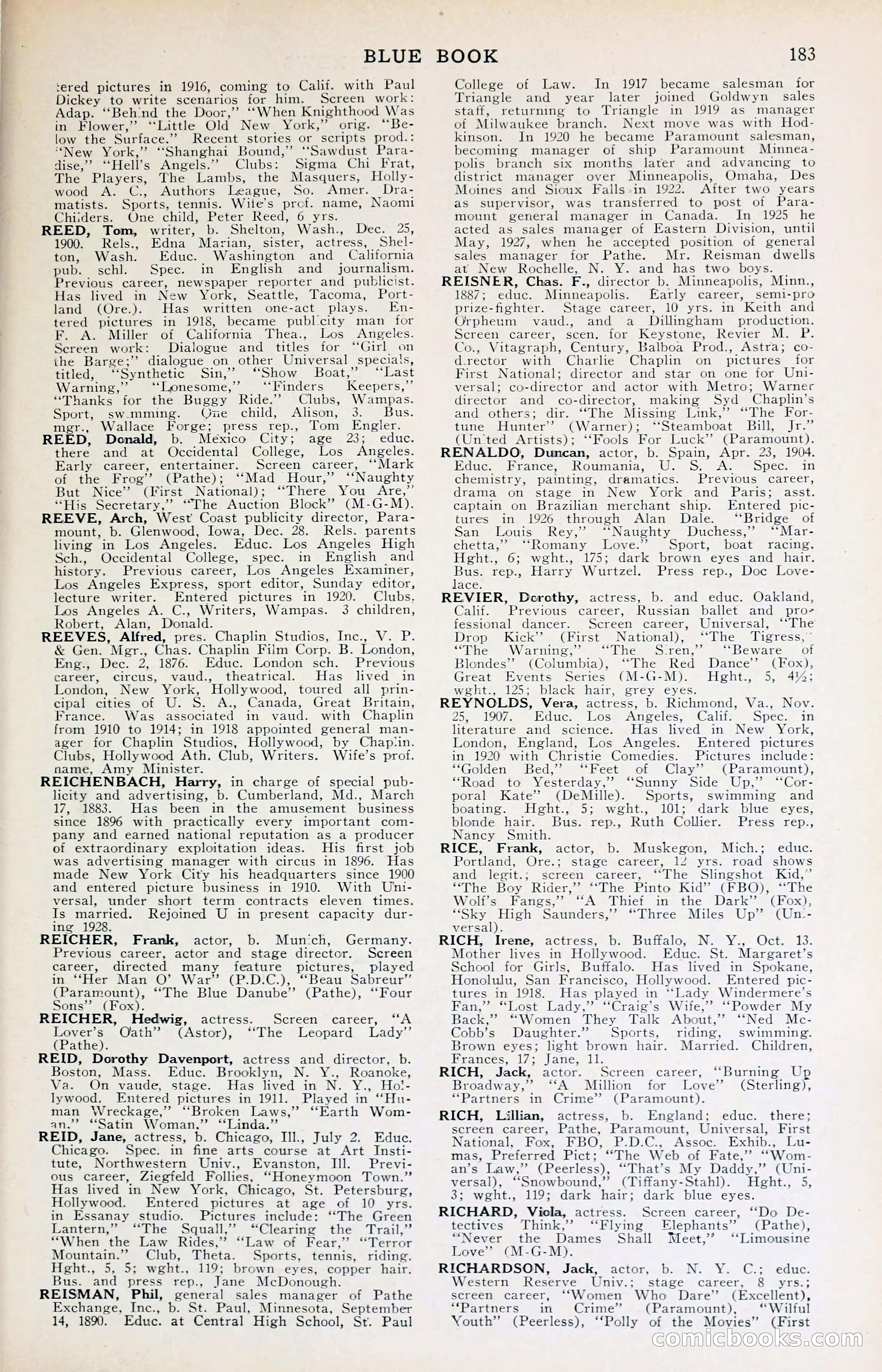 1929 Motion Picture News Blue Book — page 185 of 326