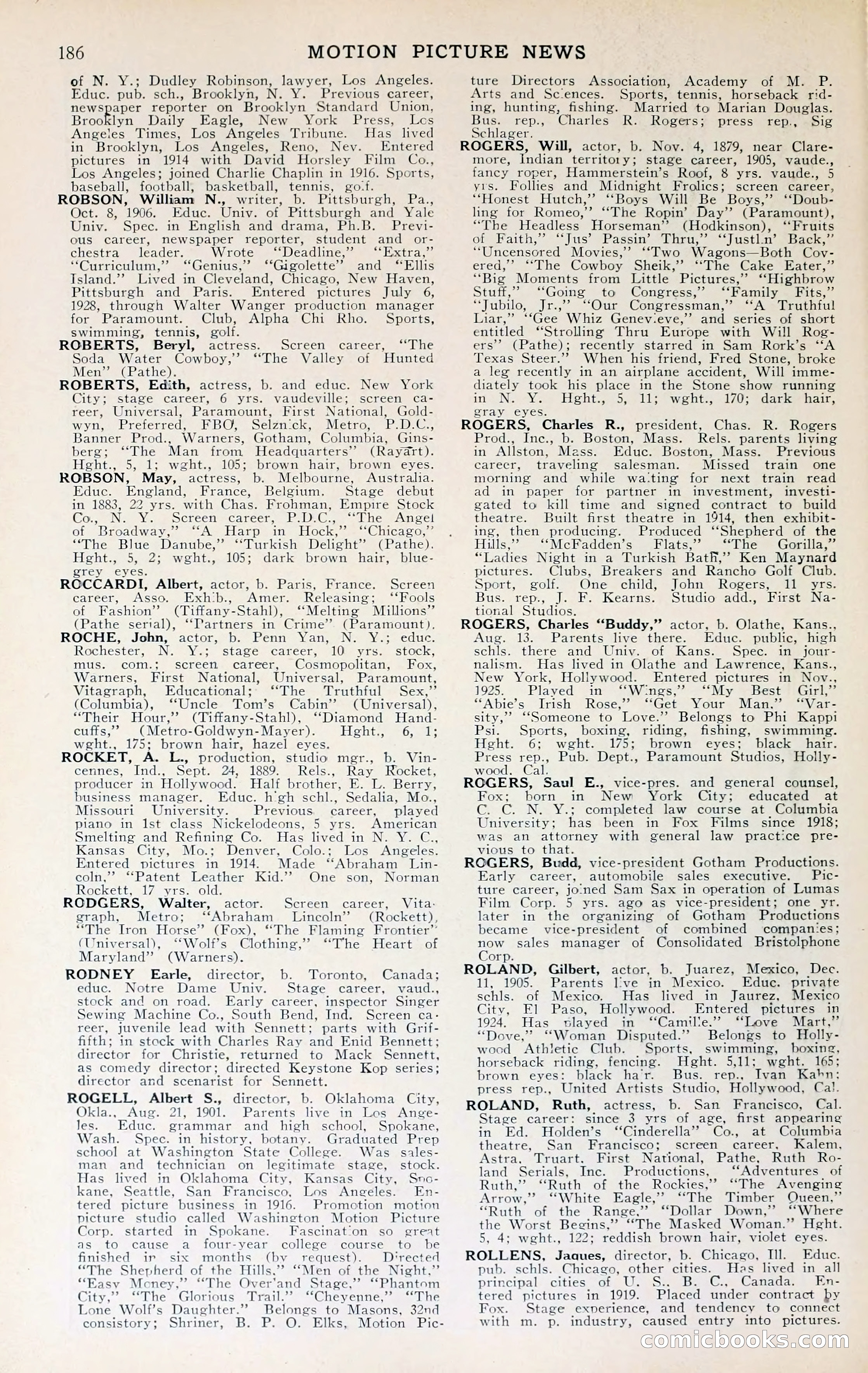 1929 Motion Picture News Blue Book — page 188 of 326
