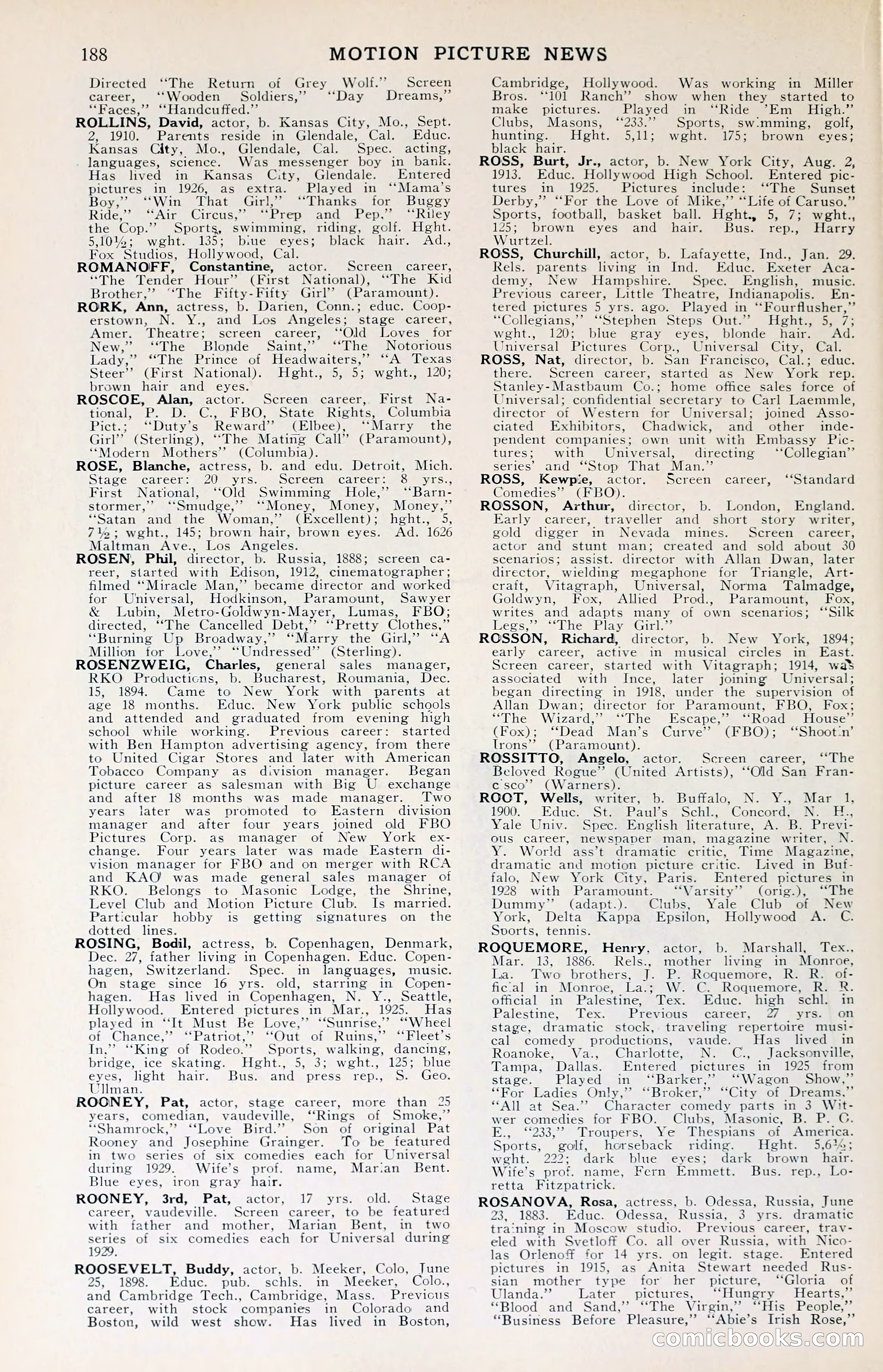 1929 Motion Picture News Blue Book — page 190 of 326