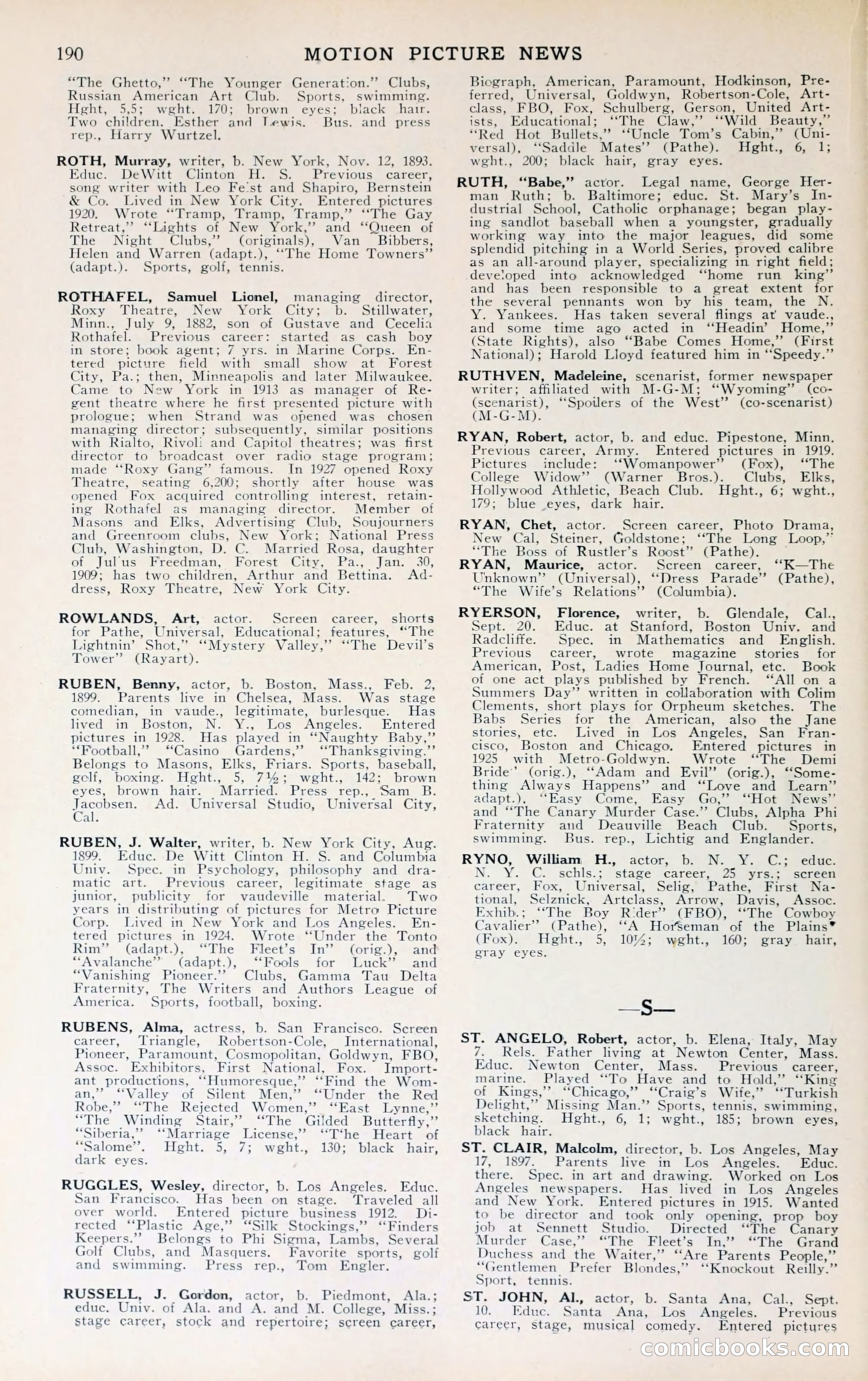 1929 Motion Picture News Blue Book — page 192 of 326