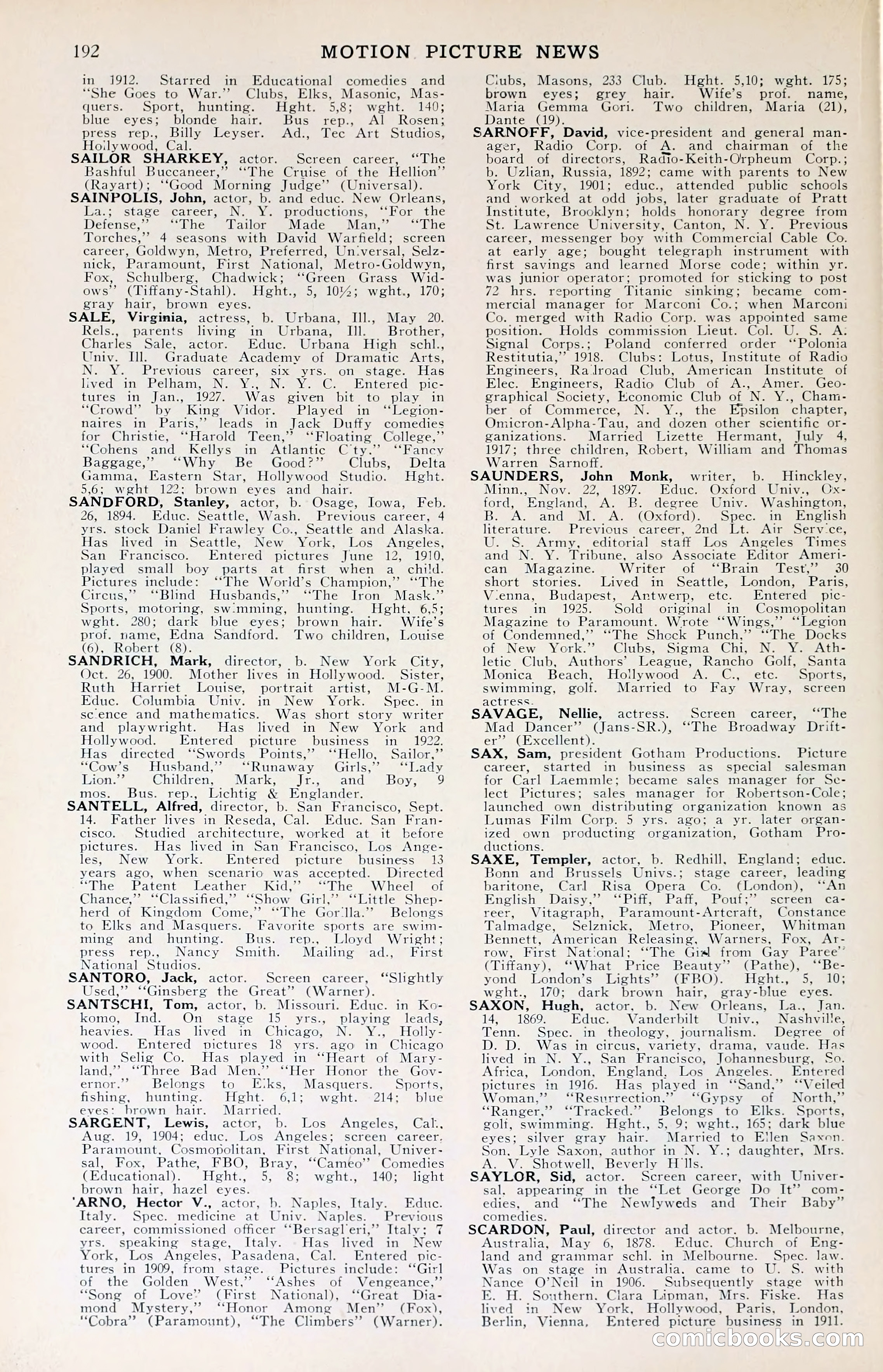 1929 Motion Picture News Blue Book — page 194 of 326